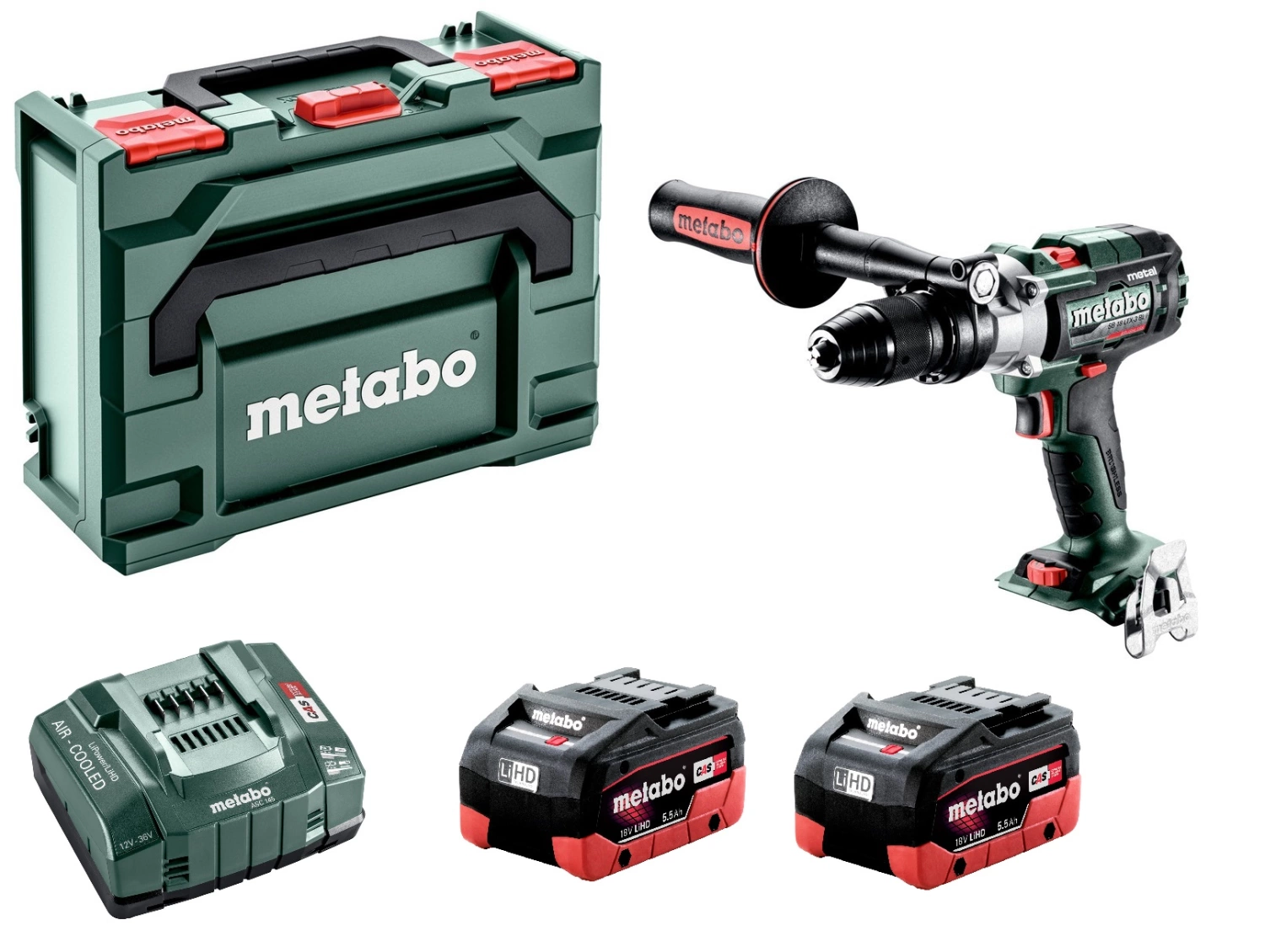 Metabo SB 18 LTX-3 BL I Metal 18V LiHD accu klopboormachine set (2x 5.5Ah) in Metabox - 130Nm - 68mm-image