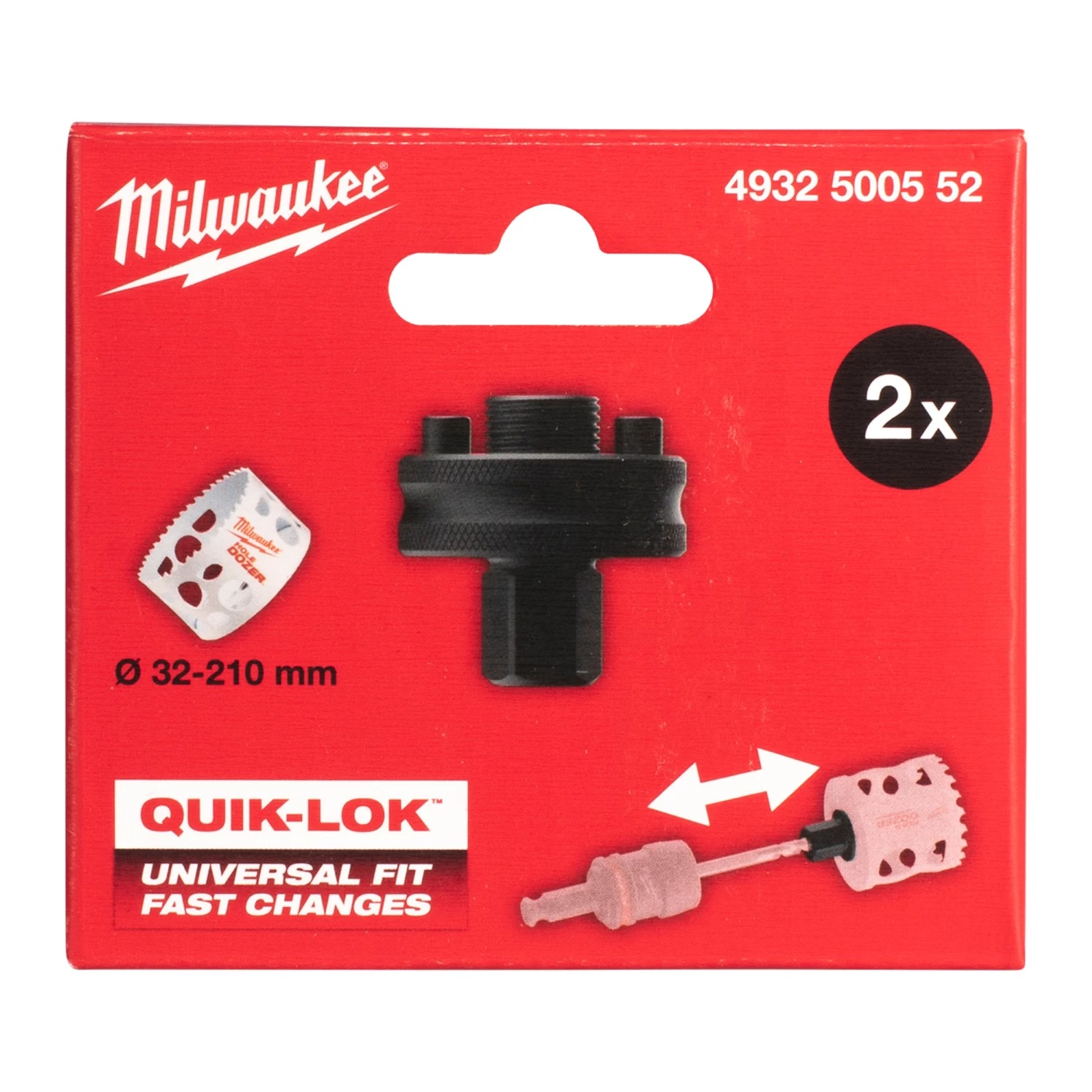 Milwaukee 4932500552 Quick-lock universele gatzaaghouder adapter XL - 32-210mm - 5st