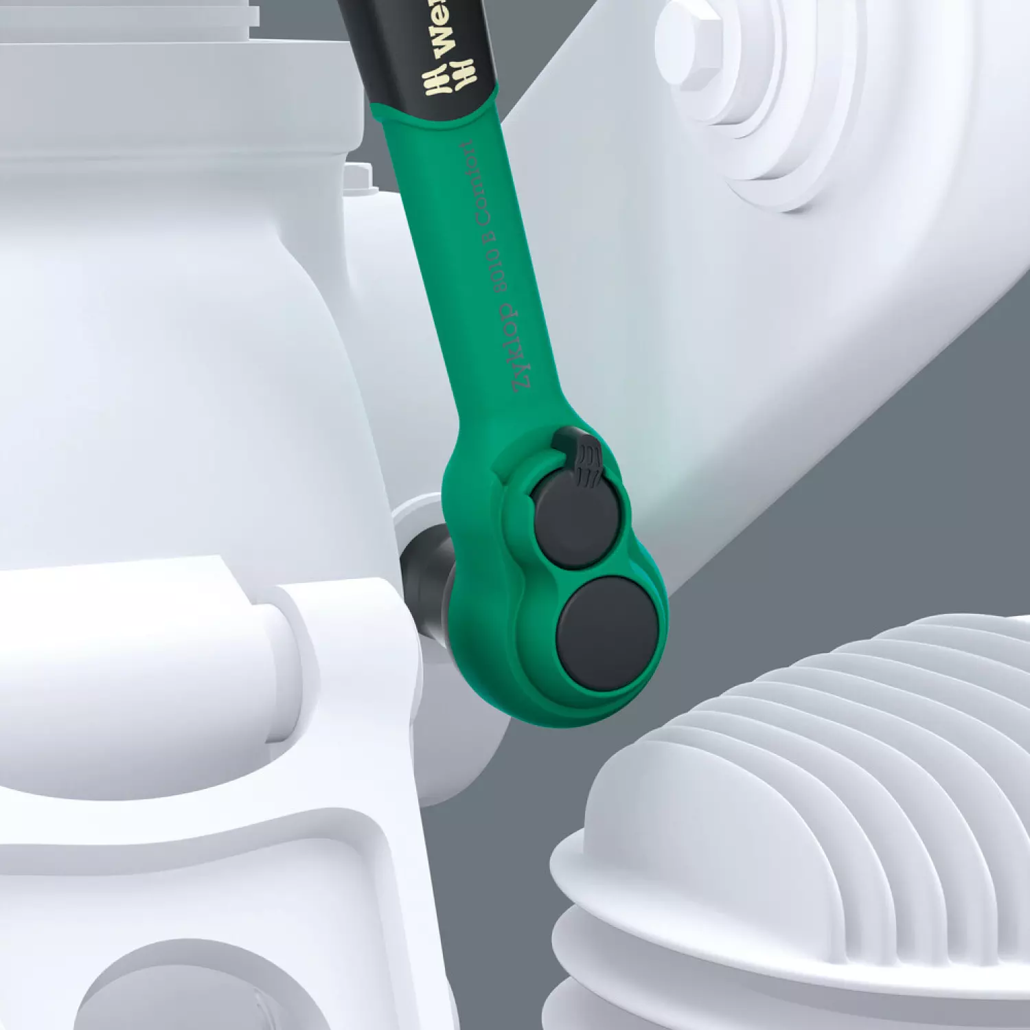 Wera 05005540001 8010 B Zyklop Comfort Ratel - 3/8« - 230 mm - Palette de commutation-image