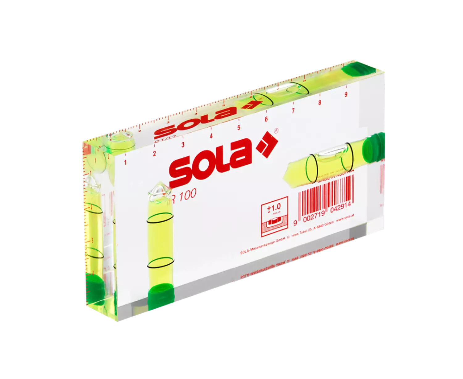 Sola GO! Magnetic Clip Niveau à bulle Set Combo + Niveau à bulle d'architecte R100 + Popular PP 5 m Mètre ruban-image