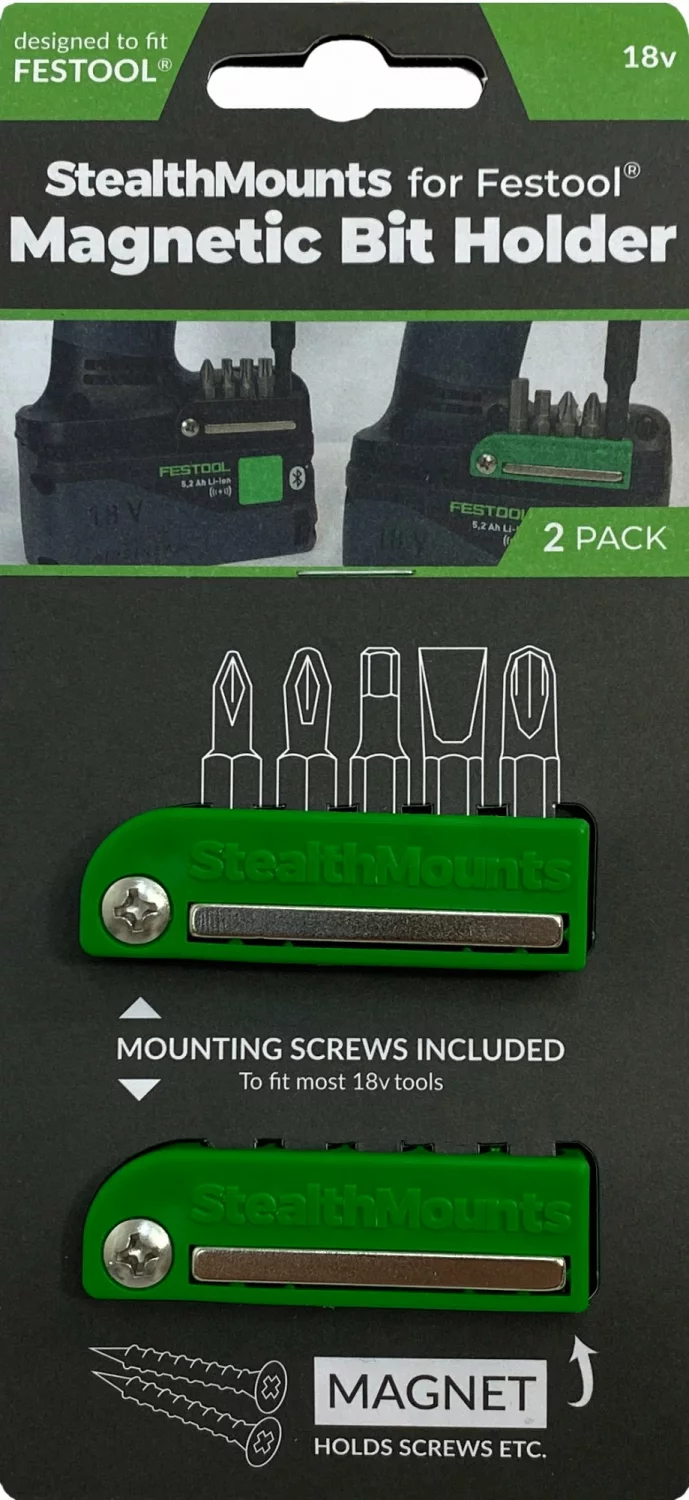 StealthMounts BH-FT-GRN-2 Magnetische bithouder voor machines Festool - Groen - 2-pack-image