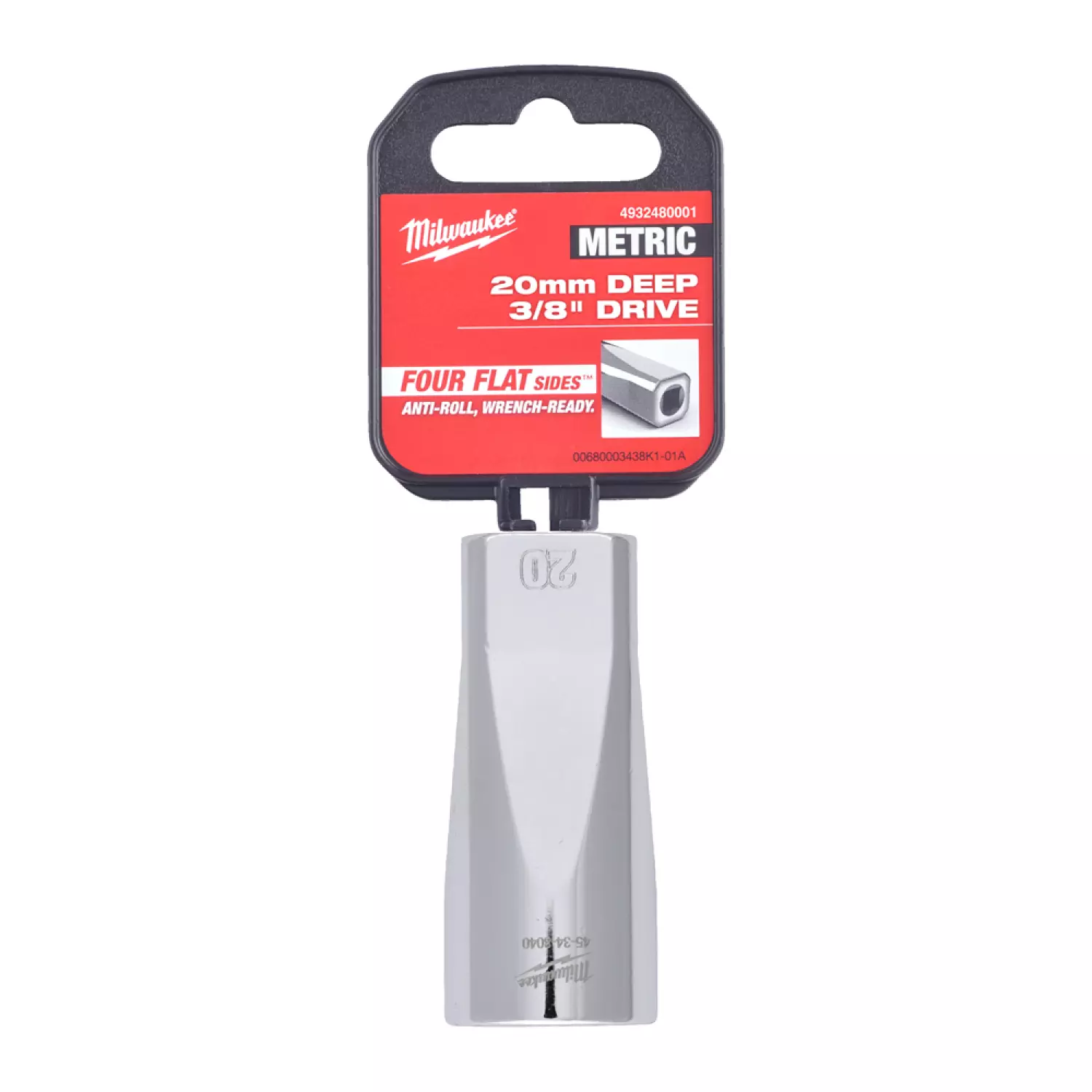 Milwaukee 4932480001 Dop - 3/8" FOUR FLAT lang - 20mm-image