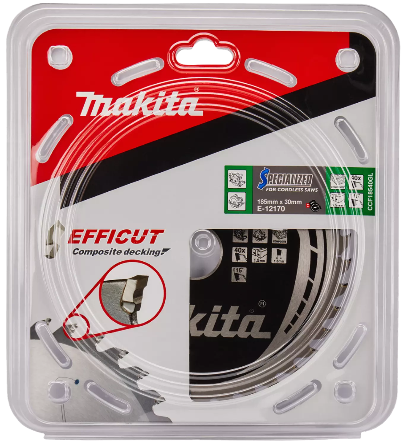 Makita E-12170 Efficut Lame de scie circulaire WPC - 185x30x1,5mm 40T-image