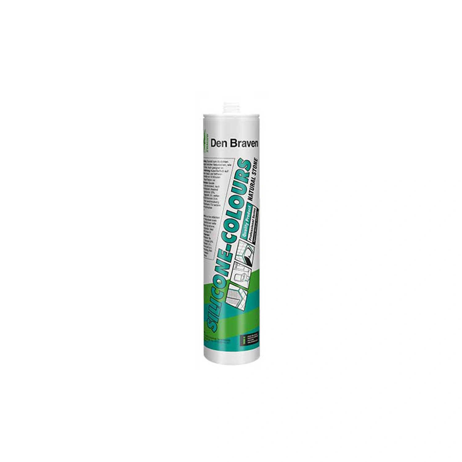 Zwaluw Den Braven 30620841 Silicone-COLOURS + Natural Stone - Mastic silicone - Gris transparent - 310 ml