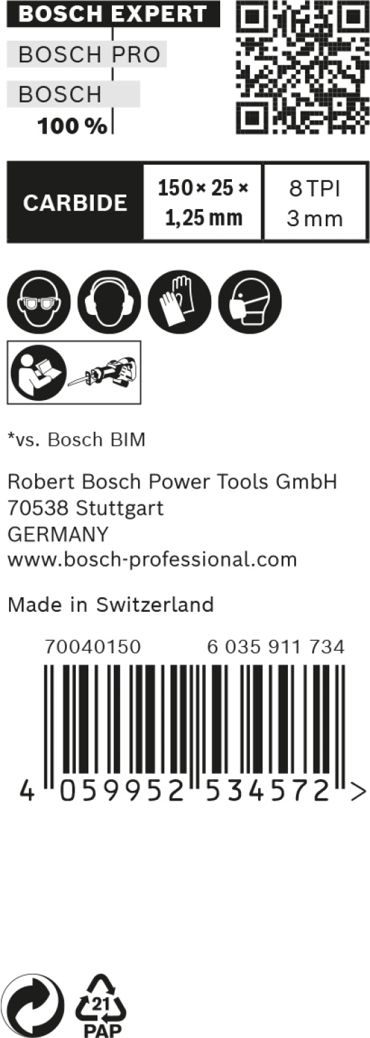 Bosch EXPERT 2608900367 - EXPERT Lame de scie sabre S955CHC 10pcs Thick Tough Metal-image