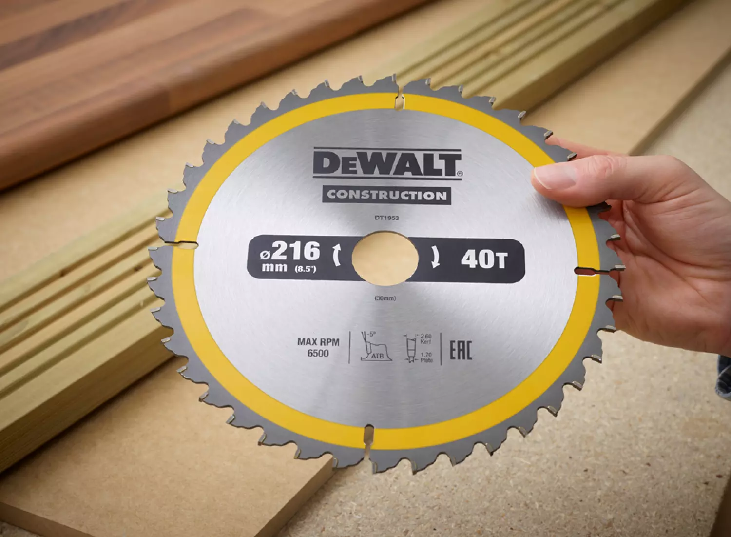 DeWALT DT1953 Construction Cirkelzaagblad - 216 x 30 x 40T - Hout (Met nagels)-image