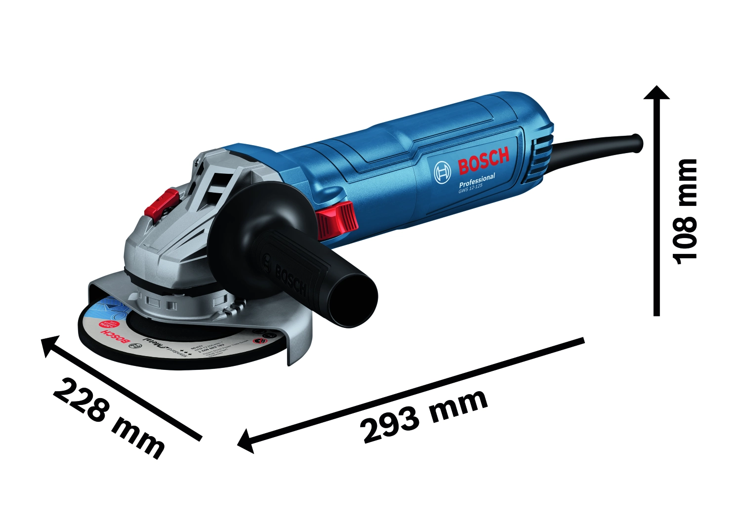 Bosch GWS 12-125 Meuleuse d'angle avec meule diamantée en coffret-image