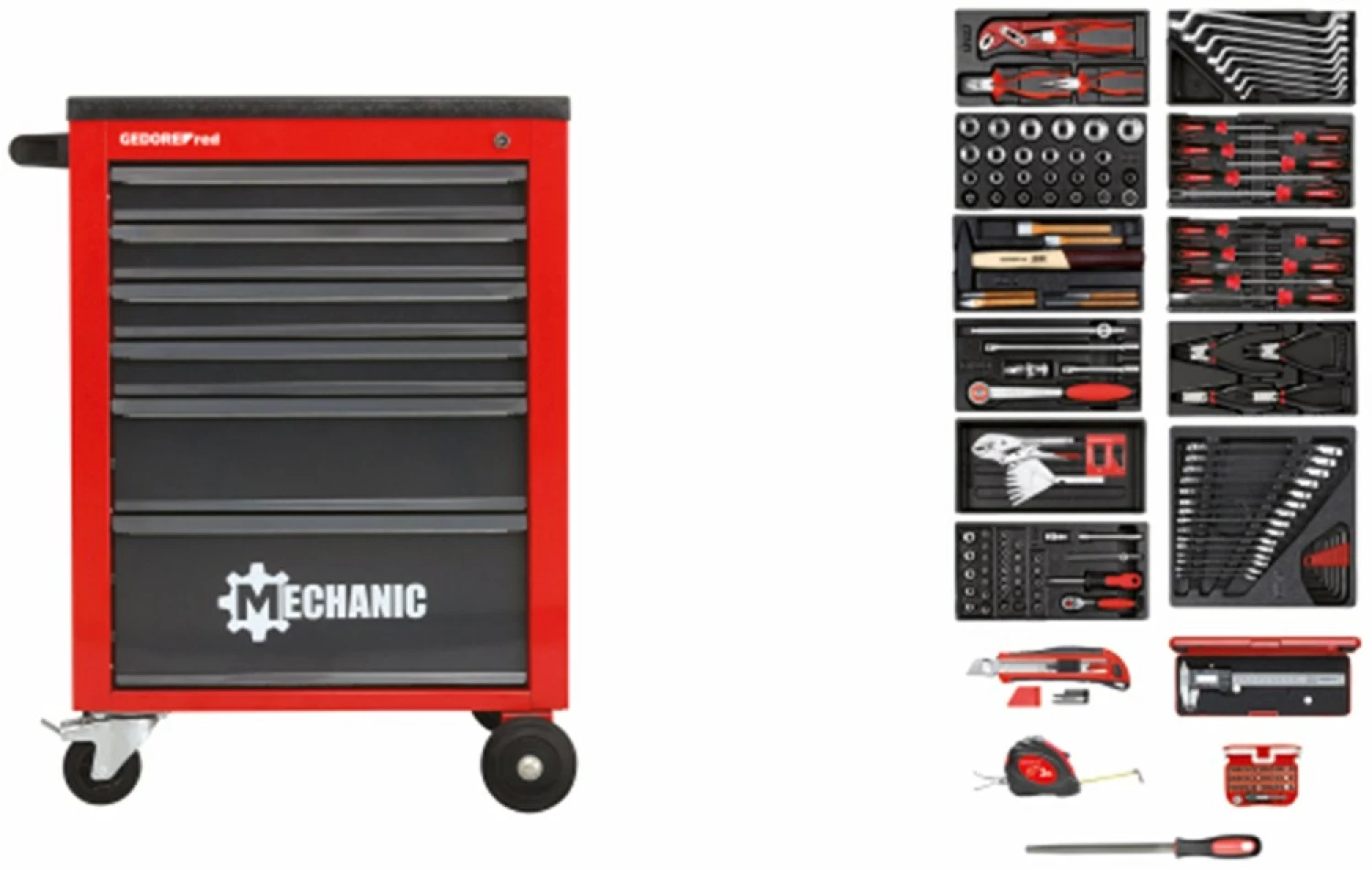 Gedore RED R21560002 164-delige Gereedschapswagen - 6 laden-image