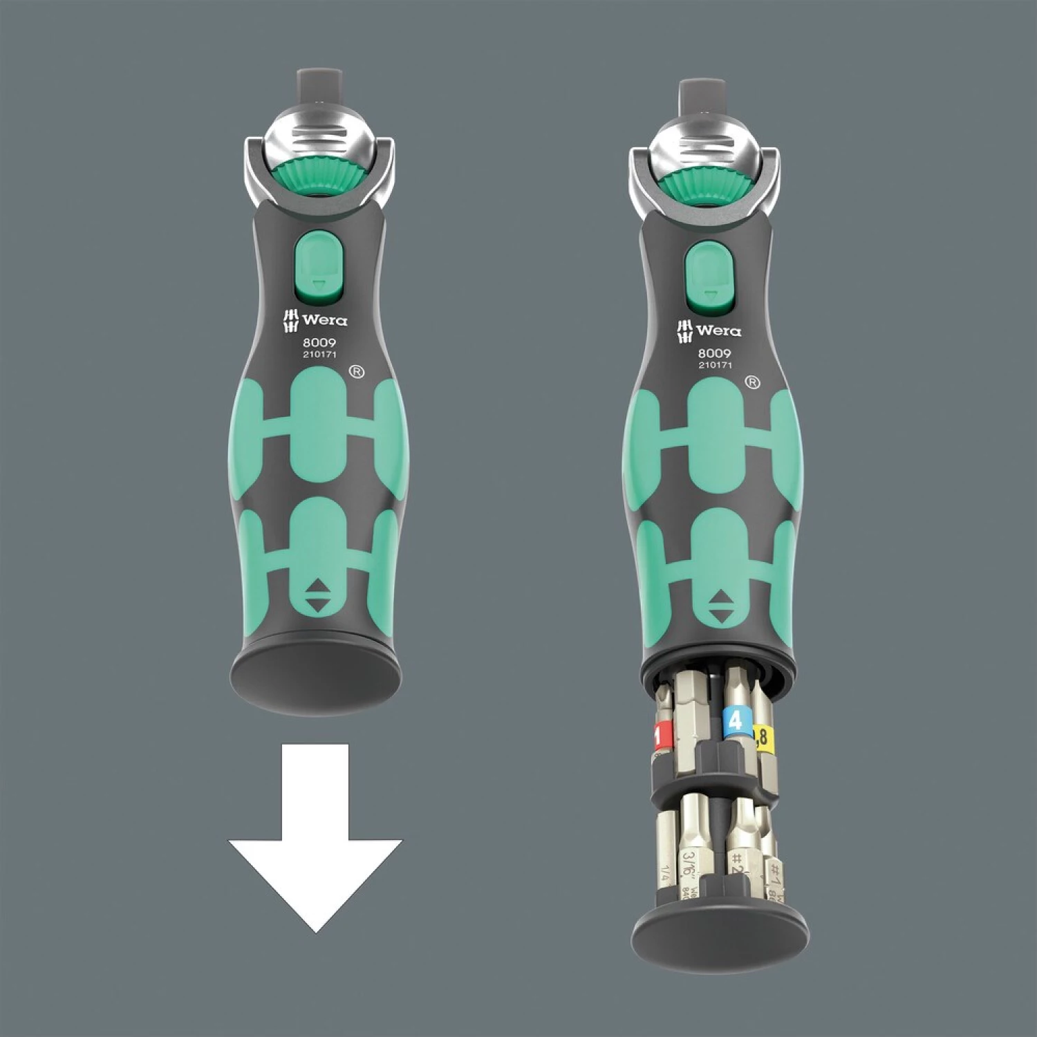 Wera 05004285001 27-delige 8009 Zyklop Pocket Set 4 Ratel- en doppenset - 3/8" + 1/4"-image