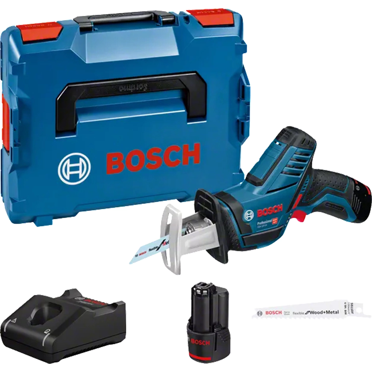 Bosch GSA 12V-14 12V Li-Ion accu reciprozaag set (2x 3.0Ah accu) in L-Boxx - snelwissel-image