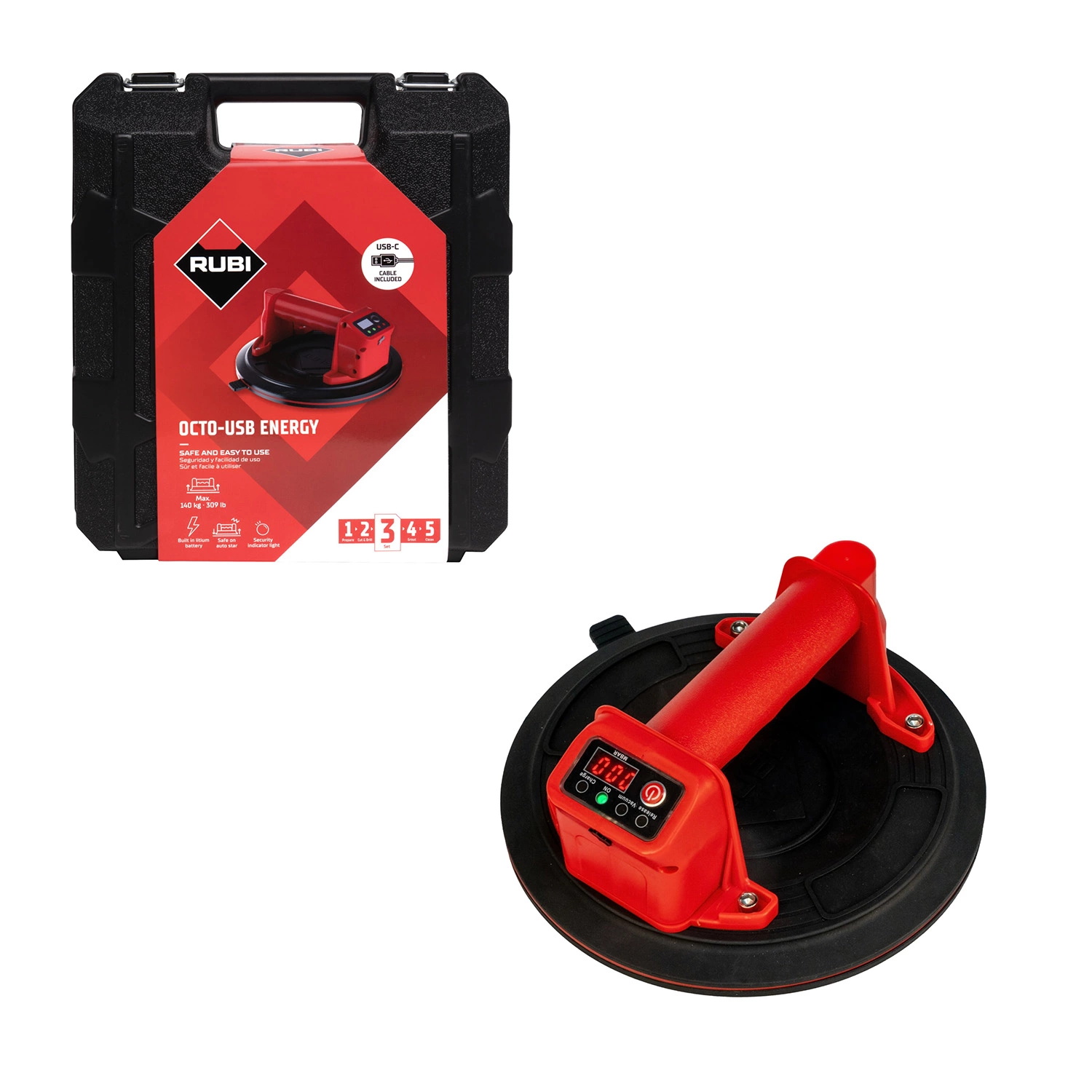 Rubi Octo-USB Support d'énergie pour carrelage - 3.7V - 140kg-image