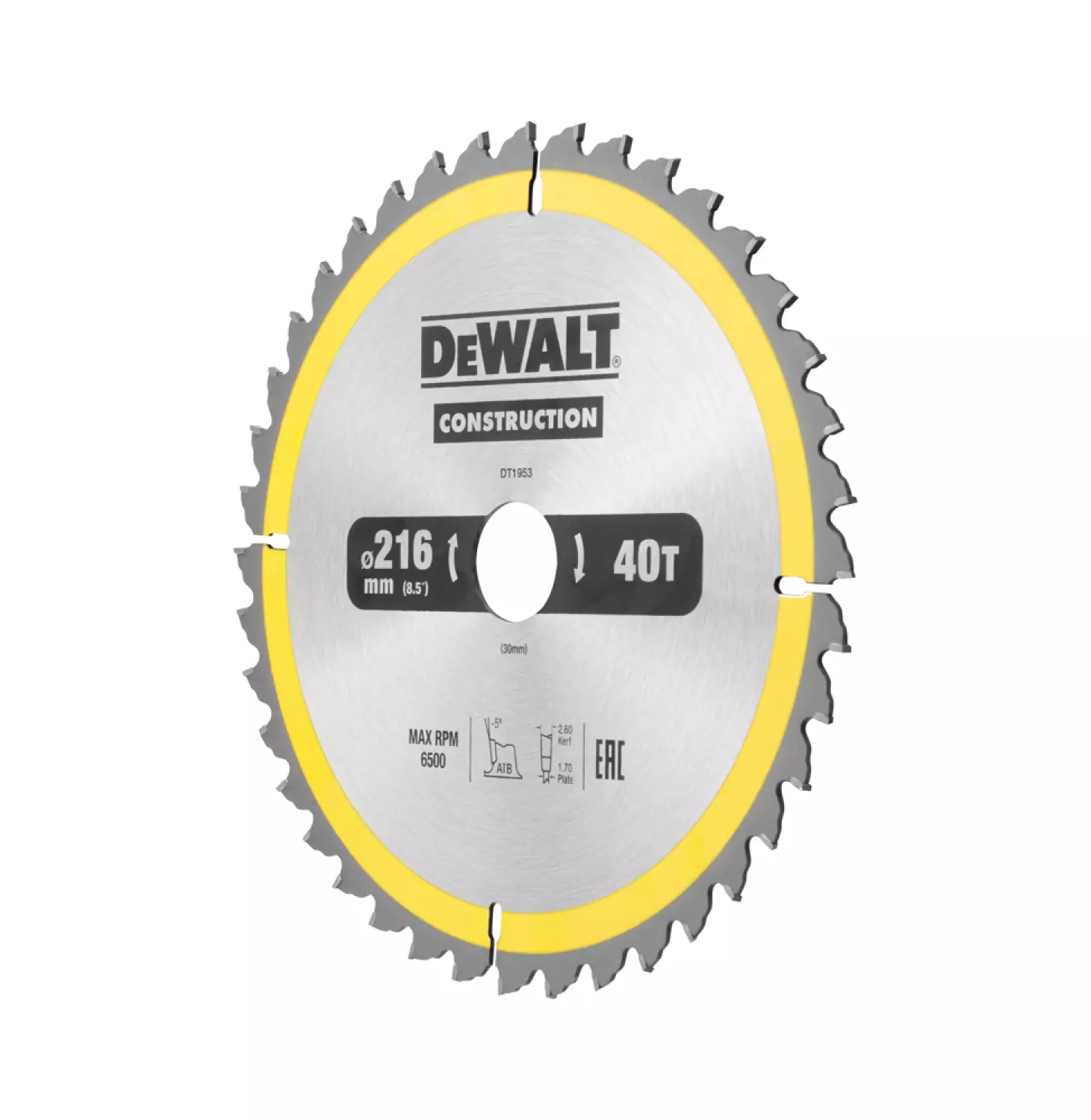 DeWALT DT1953 Construction Cirkelzaagblad - 216 x 30 x 40T - Hout (Met nagels)-image