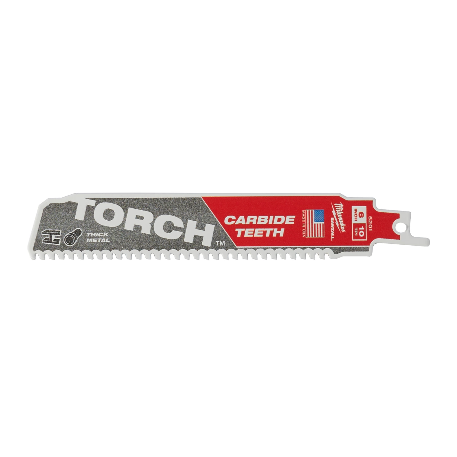 Milwaukee 48475551 Lame de scie alternative Sawzall TCT TORCH Carbide - 150 x 10TPI - métal - 5 pcs.-image