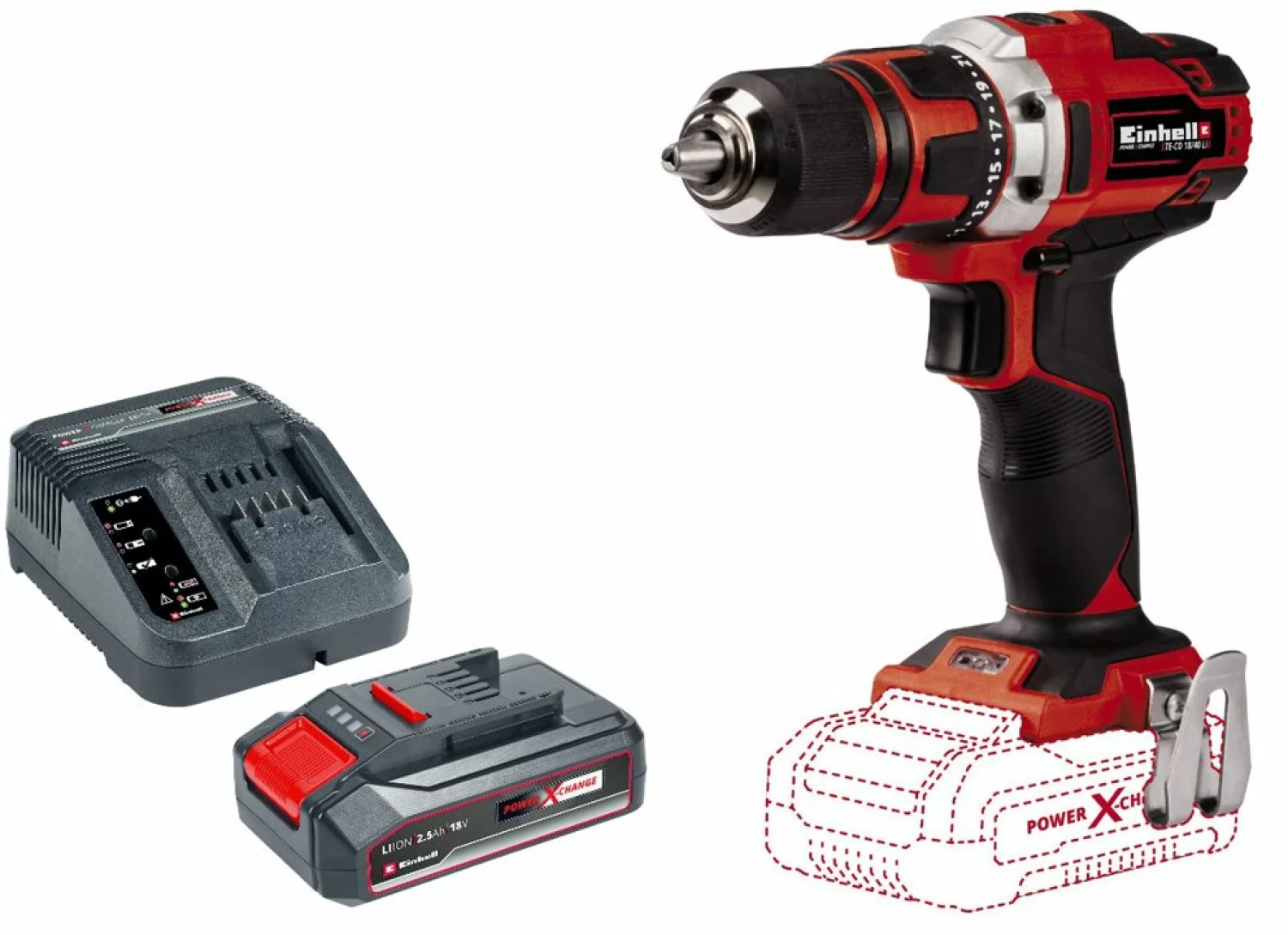 Einhell TE-CD 18/40 Li Solo - Set perceuse visseuse Li-Ion 18V (1x batterie 2.5Ah)-image