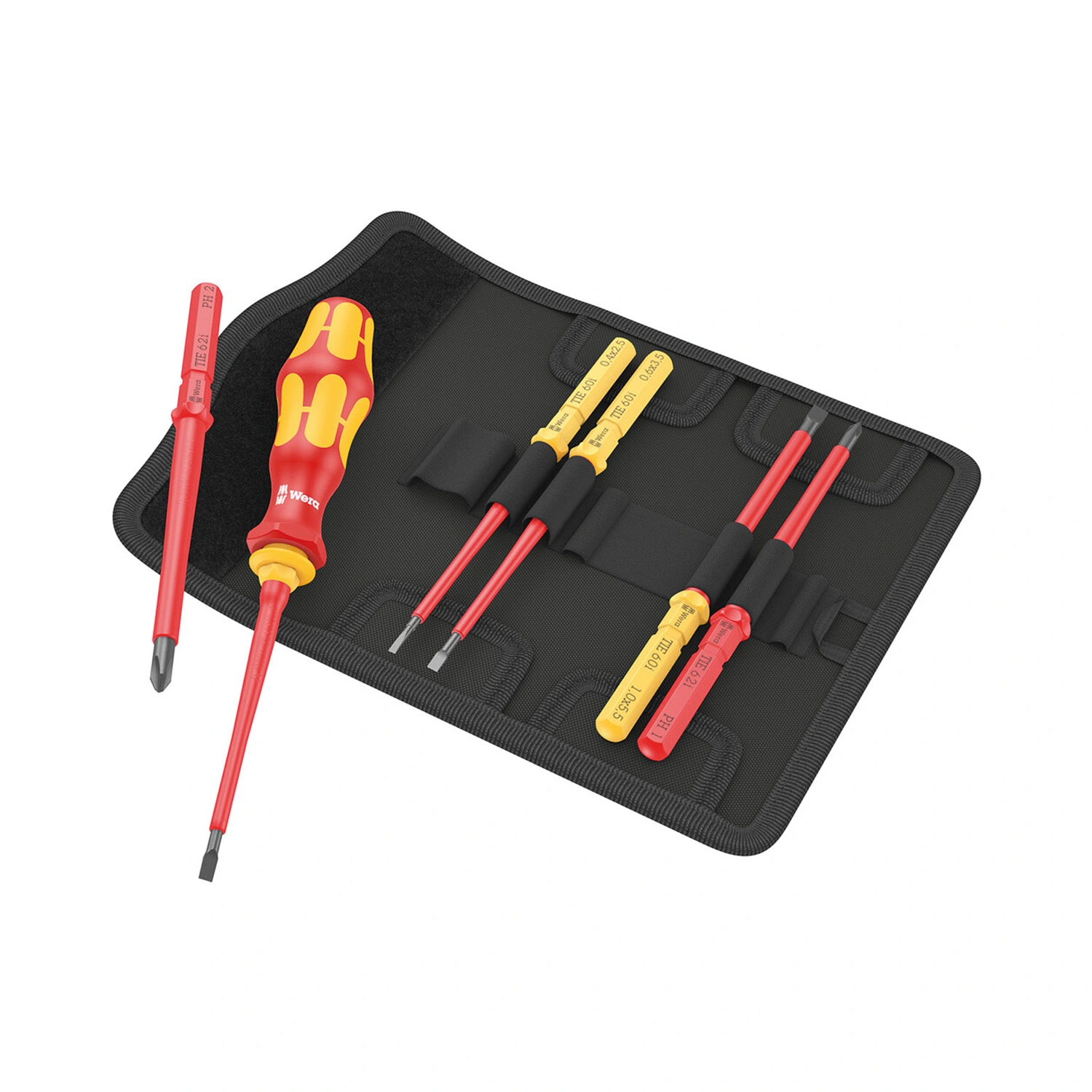 Wera 05006600001 Jeu de 7 pièces Kraftform Kompakt VDE 7 Universal 1 Tool Finder Jeu de lames interchangeables dans un étui