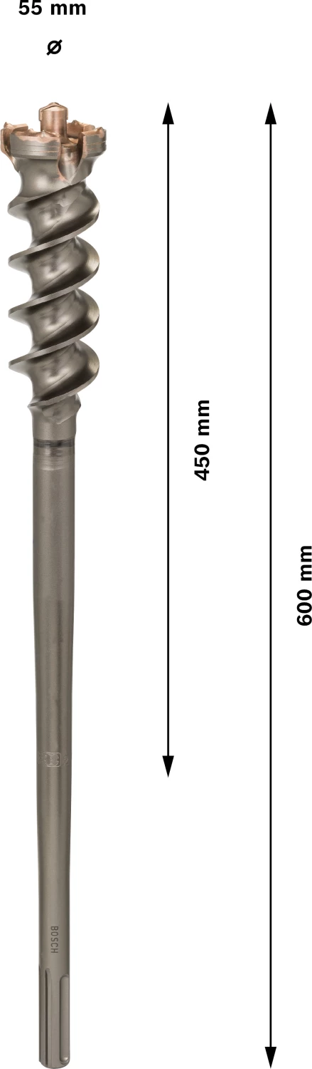 Bosch 1618596457 - Foret hélicoïdal à multi-taillant SDS-Max-9, Break Through 55 x 450 x 600 mm-image