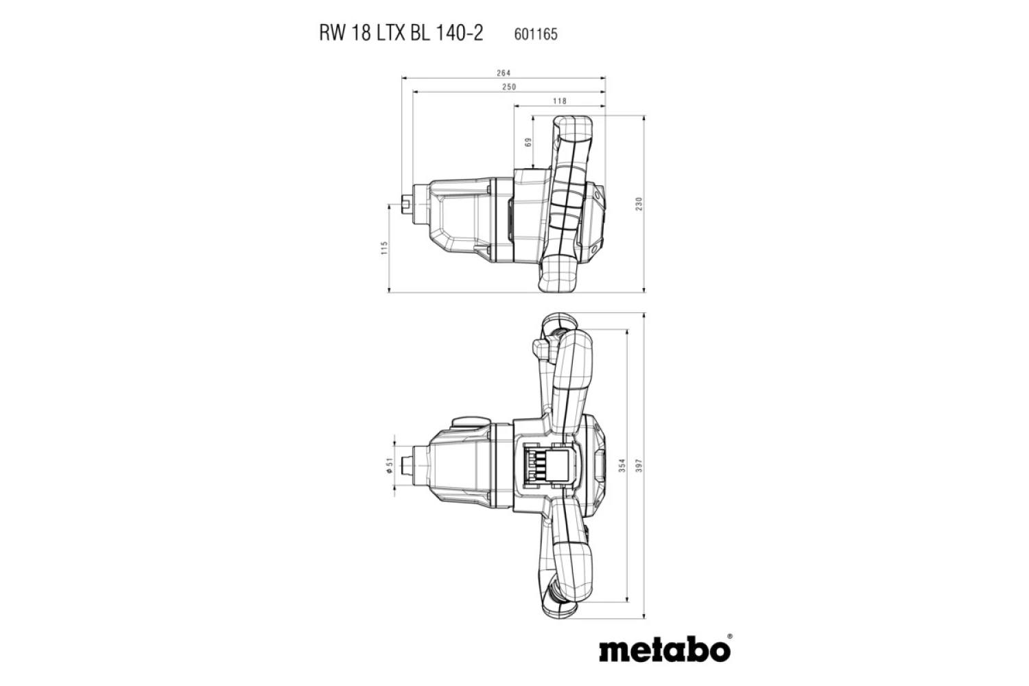 Metabo RW 18 LTX BL 140-2 18V Li-ion accu mixer body - 140mm-image