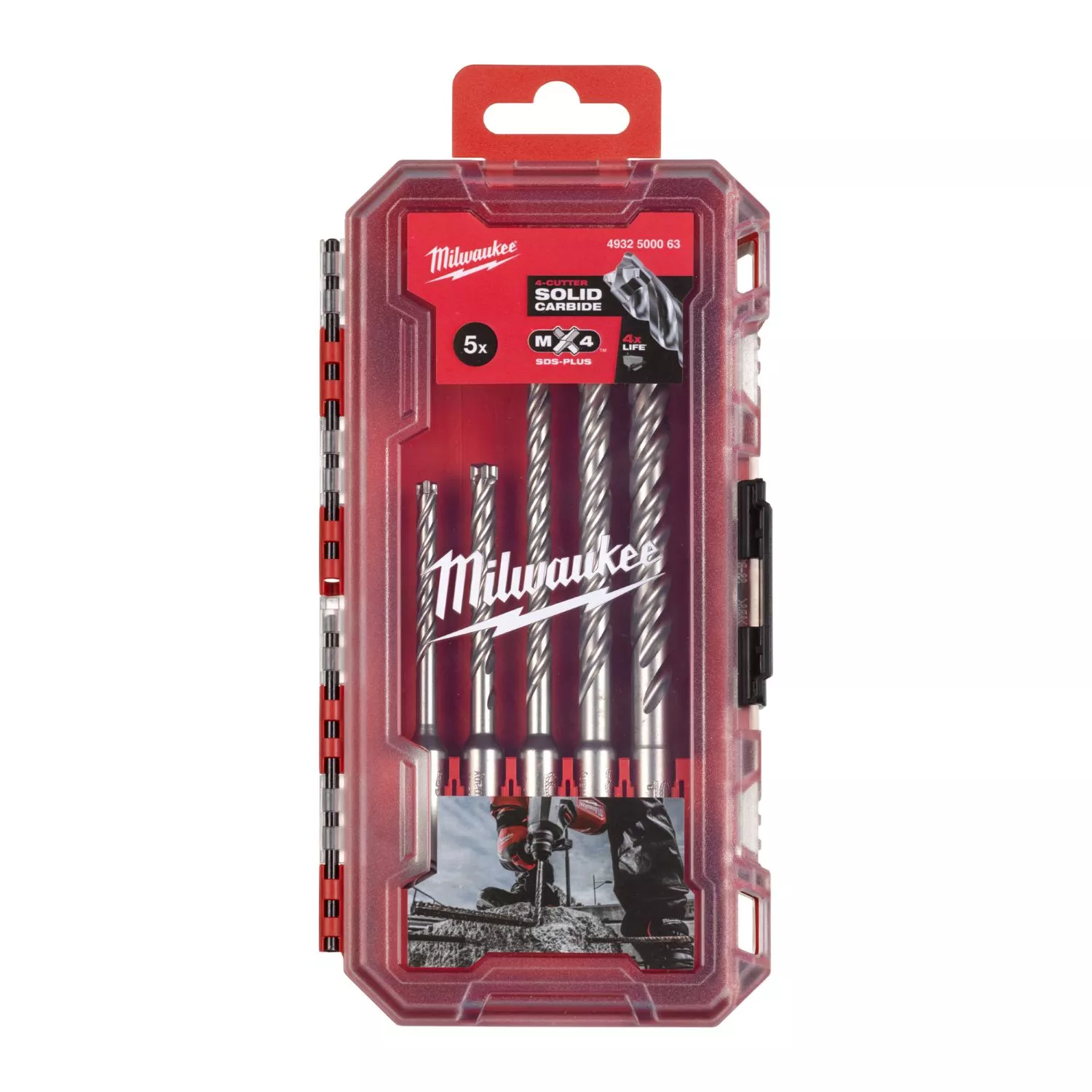 Milwaukee 4932500063 5-delige SDS-Plus MX4 hamerborenset - 4-kanten snijdend-image