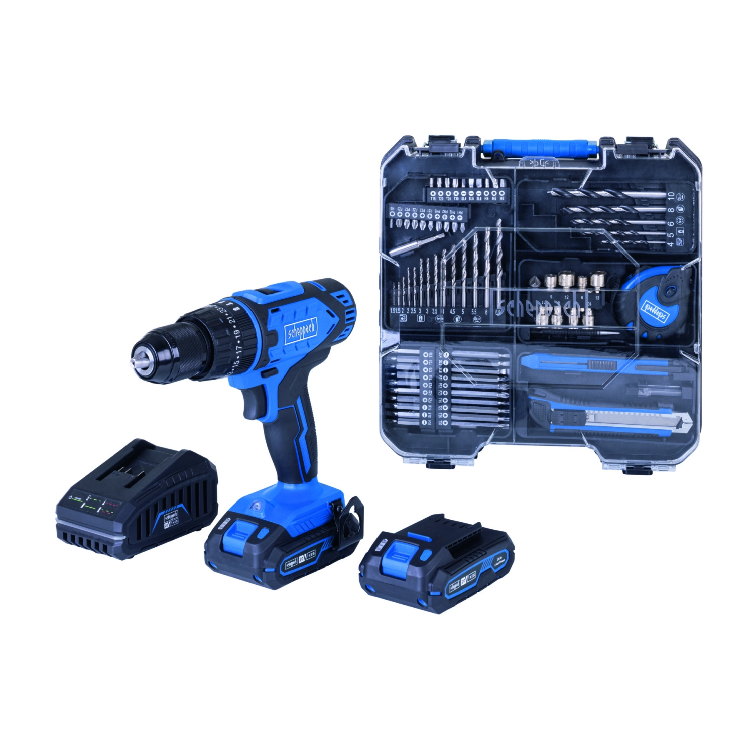 Scheppach Set de perceuse sans fil 20V C-CDTB74/2-X (avec 2 batteries)-image