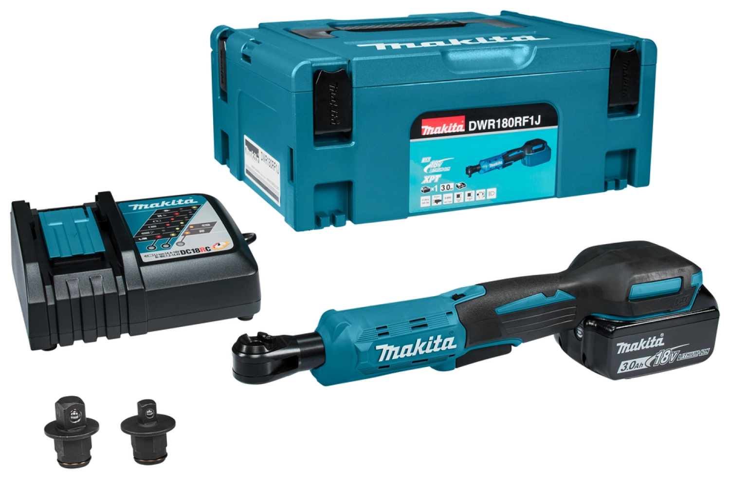 Makita DWR180RF1J Clés à cliquet sans-fil - 18V Li-ion - 1 batterie 3,0 Ah - 47,5 Nm-image