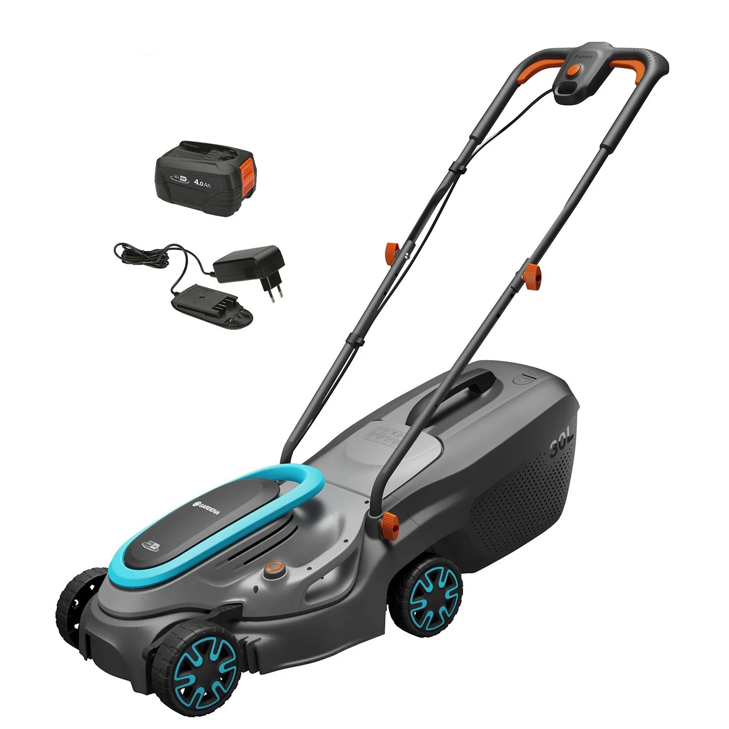 Gardena PowerMax 32/18V P4A kit tondeuse à gazon sans fil (1x 4,0Ah) - 32 cm-image