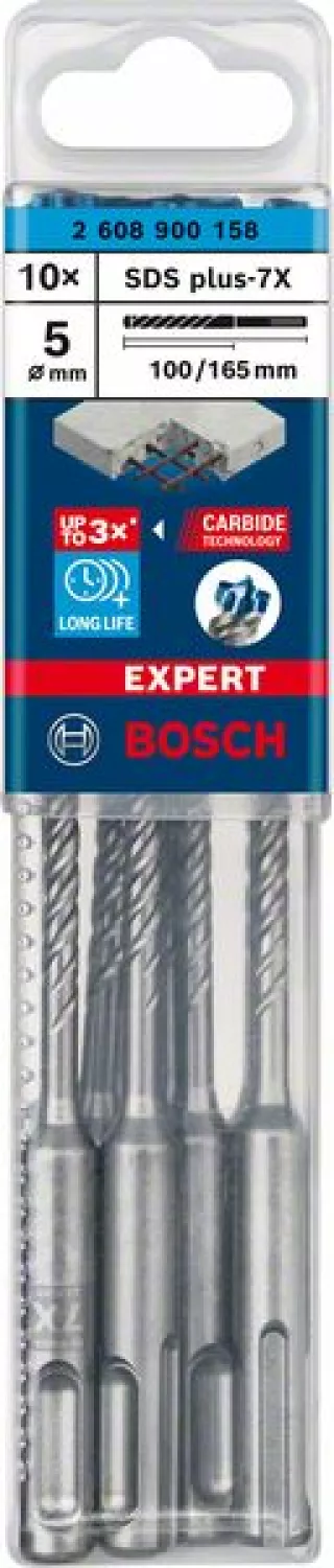 Bosch 2608900158 EXPERT SDS plus-7X Foret marteau - 5x100x165mm (10pcs)-image