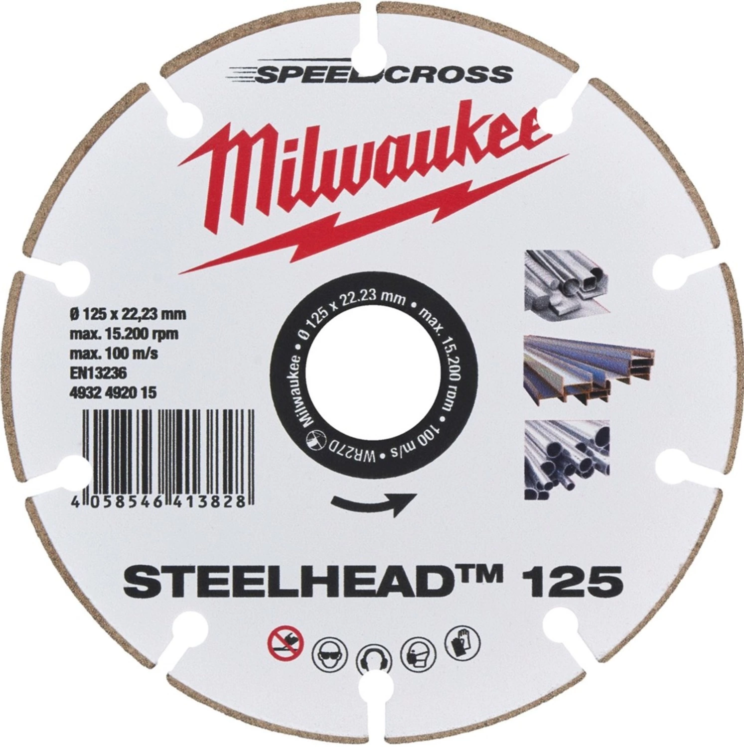 Milwaukee 4932492015 Disque abrasif diamanté x VitesseCross Steelhead™ - 125mm-image