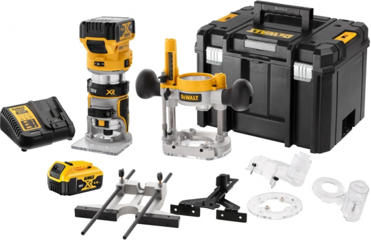 DeWALT DCW604P2-QW 18V XR Li-Ion Accu Boven- en kantenfrees set (2x 5,0Ah) in TSTAK - 30mm-image