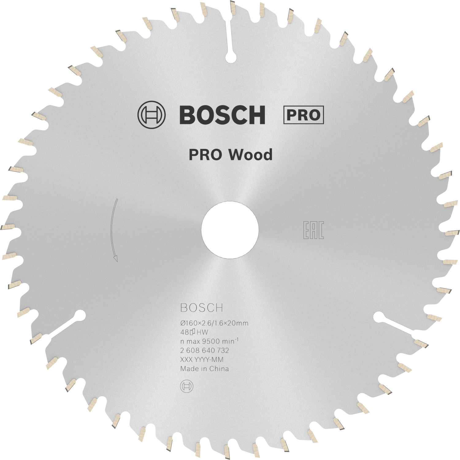 Bosch 2608640732 Pro Wood Cirkelzaagblad - 160 x 20 x 48T - Hout-image