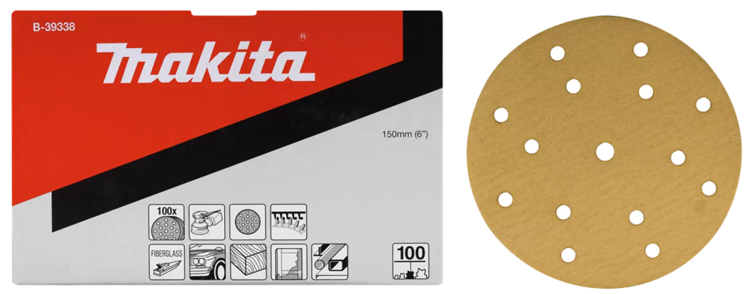 50 disques de ponçage Makita B -39300 - Velcro - Grains 40 - 150 mm-image