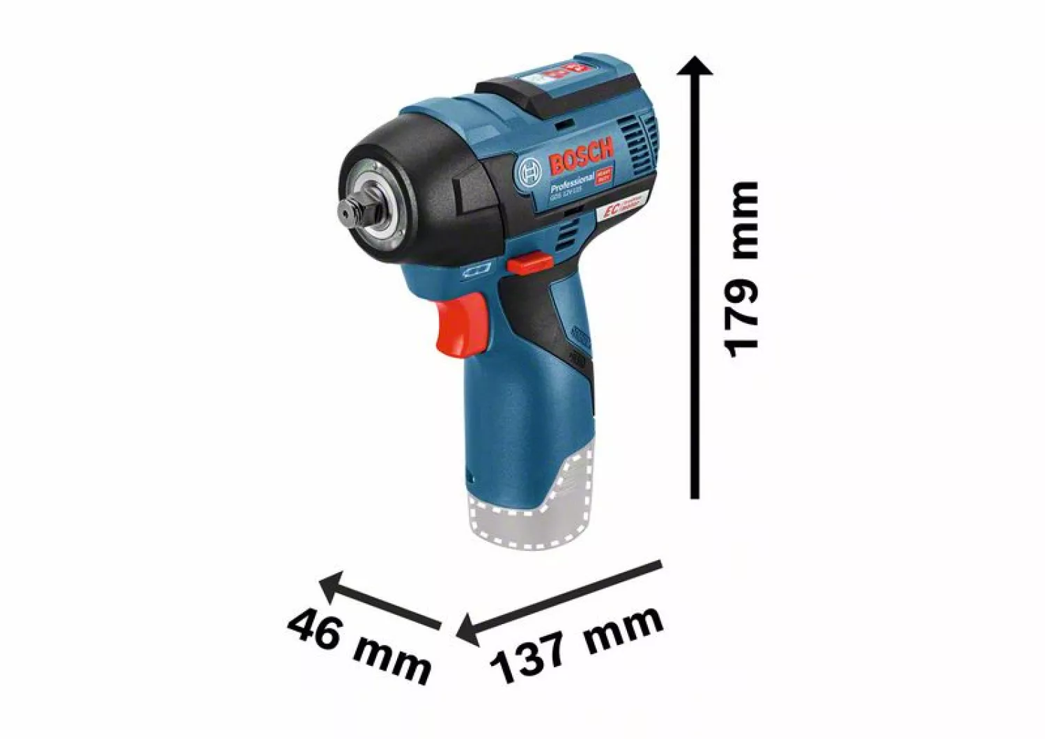 Bosch GDS 12V-115 12V Li-ion accu draaislagmoeraanzetter set (2x 3.0Ah accu) in L-Boxx - 115Nm - 3/8" - koolborstelloos-image