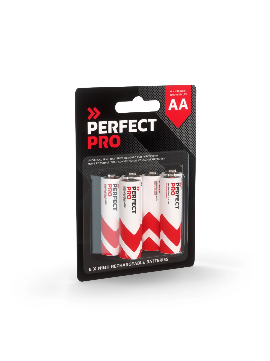 PerfectPro B-AA6 Batterie NiMH 2500 mAh, 6 pièces AA