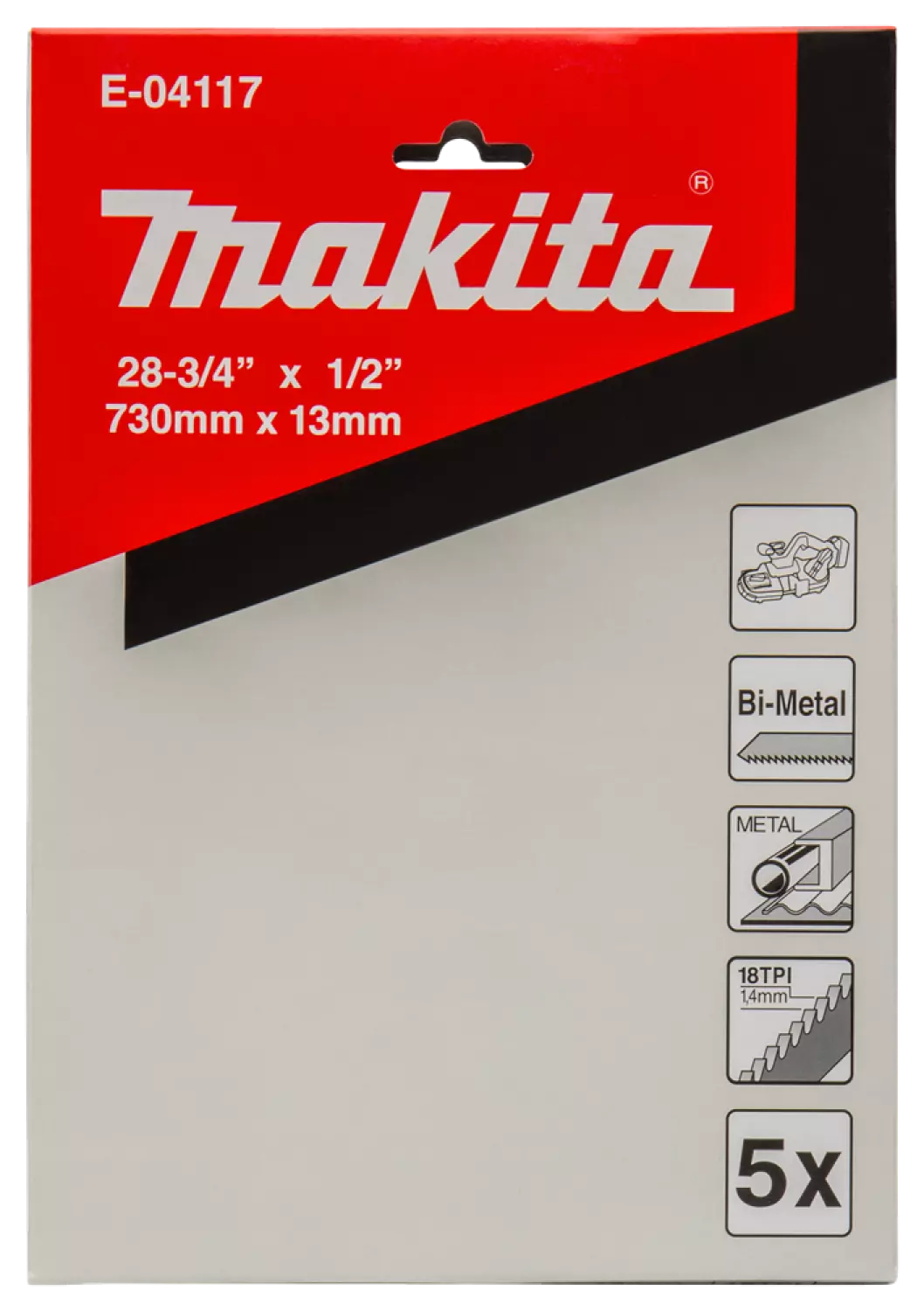 Makita E -04117 Lame de scie à ruban - 730 x 13 mm 18T (5 pcs)-image