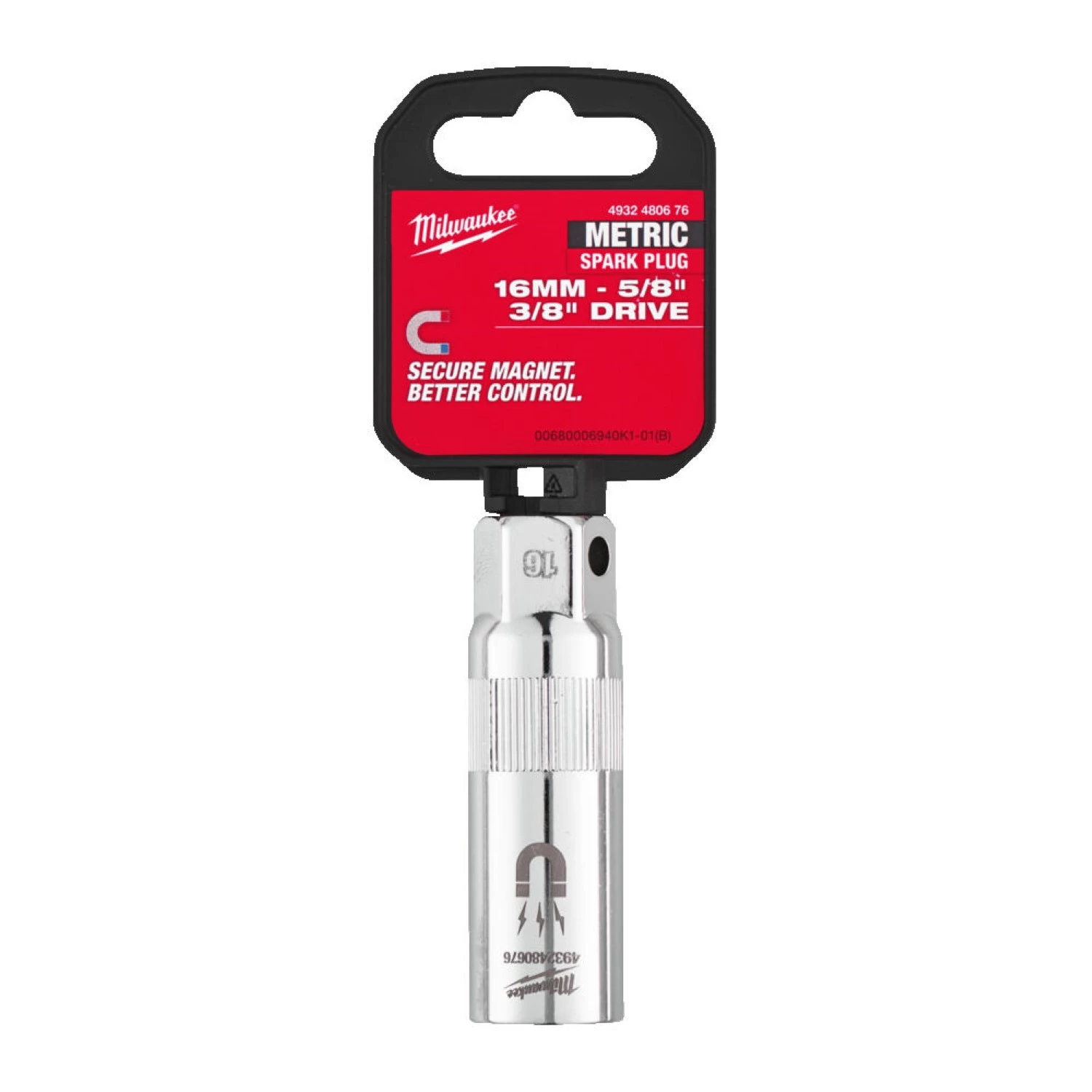 Milwaukee 4932480676 Bougiedop - 3/8" - 16mm magnetisch-image