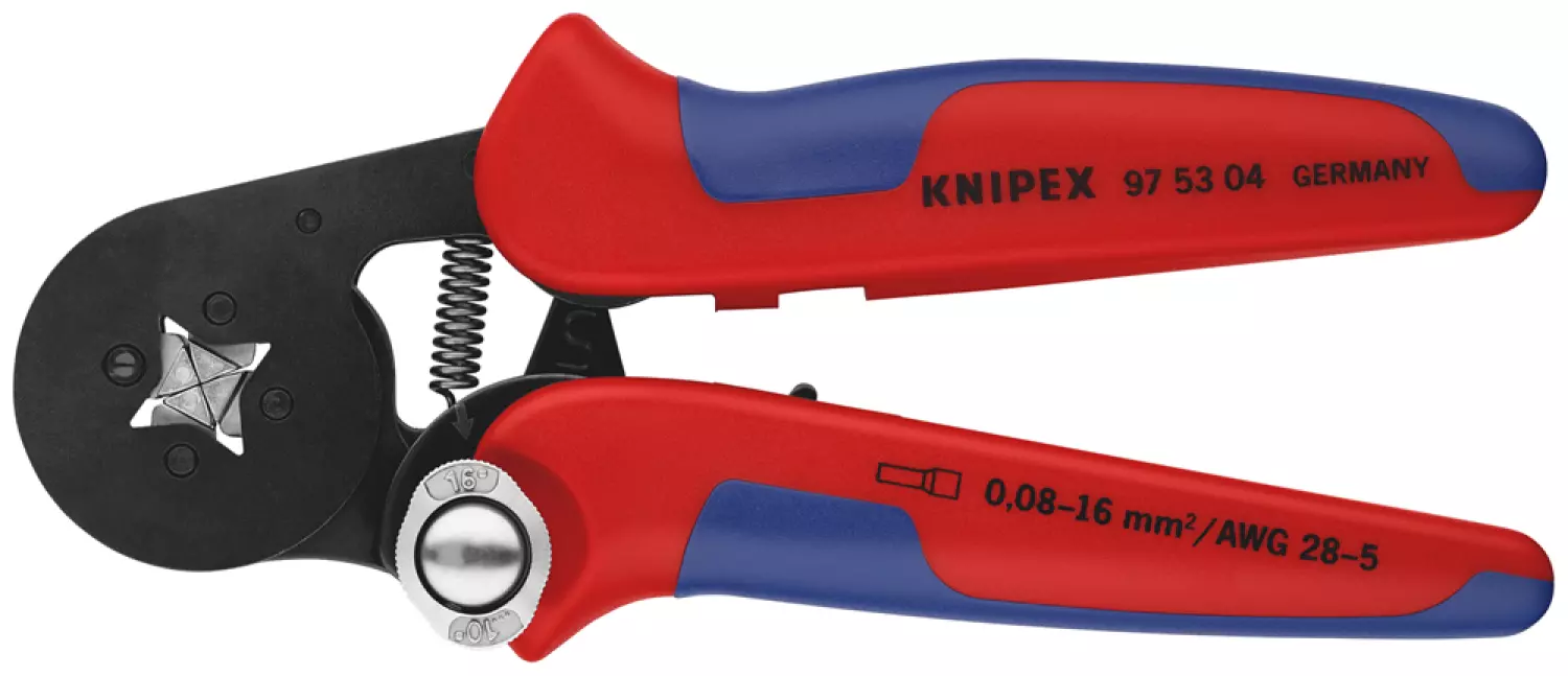 Knipex 97 53 04 SB - Pince à sertir auto-ajustable pour embouts de câble avec accès latéral-image