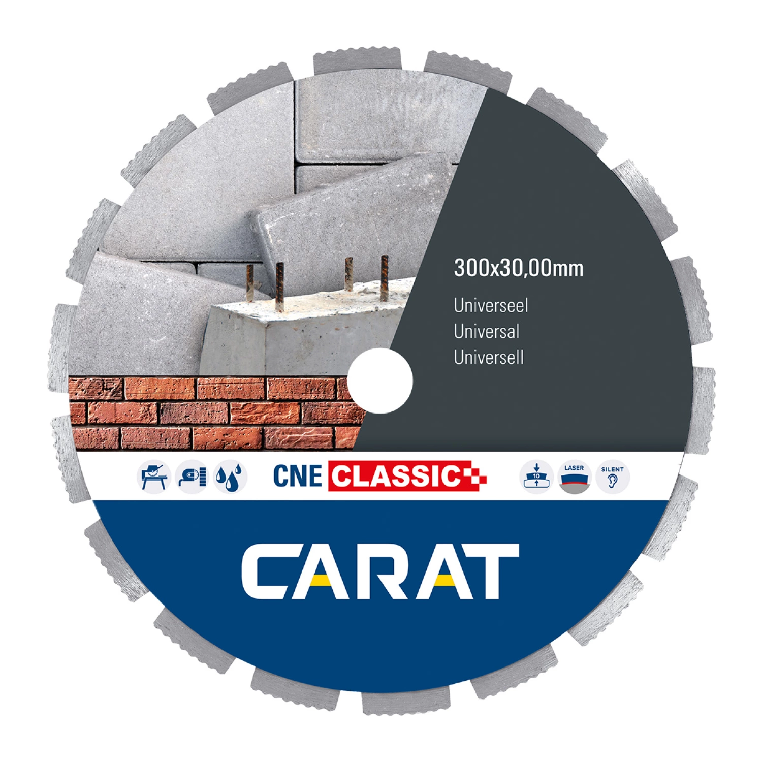 Carat CNEC300500 Lame de scie diamantée pour coupe à eau - 300 x 30mm - Béton-image