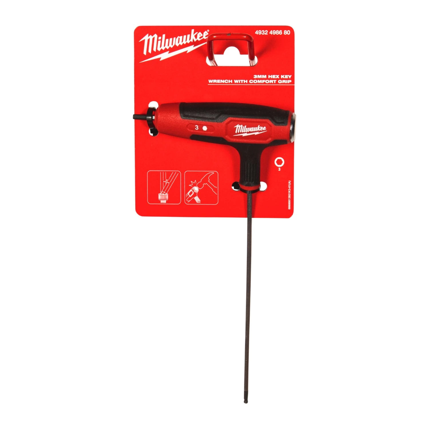 Milwaukee 4932498680 Tournevis à poignée en T avec prise confortable - Allen - 3 mm-image