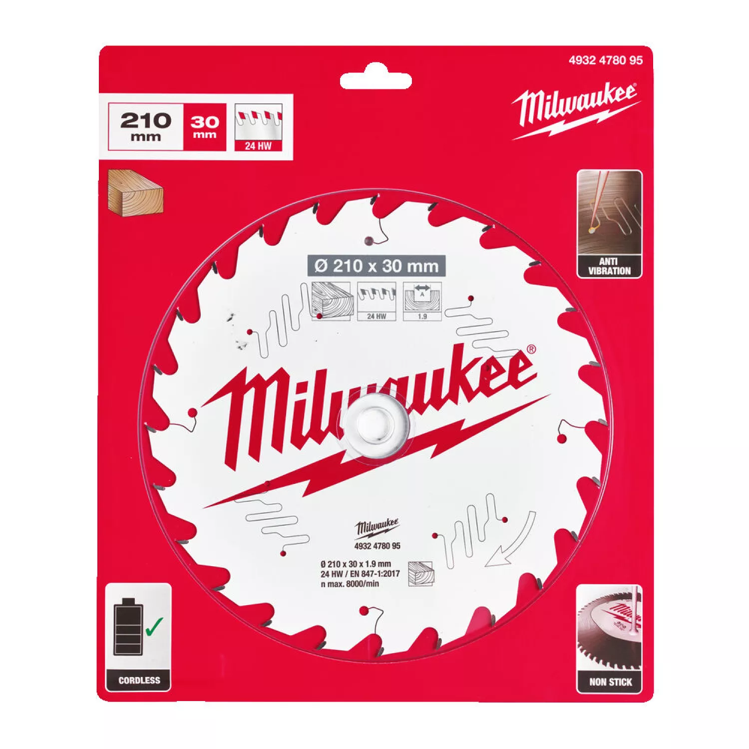 Milwaukee 4932478095 Cirkelzaagblad voor tafelzaag - 210x30x1,9mm - 24T-image