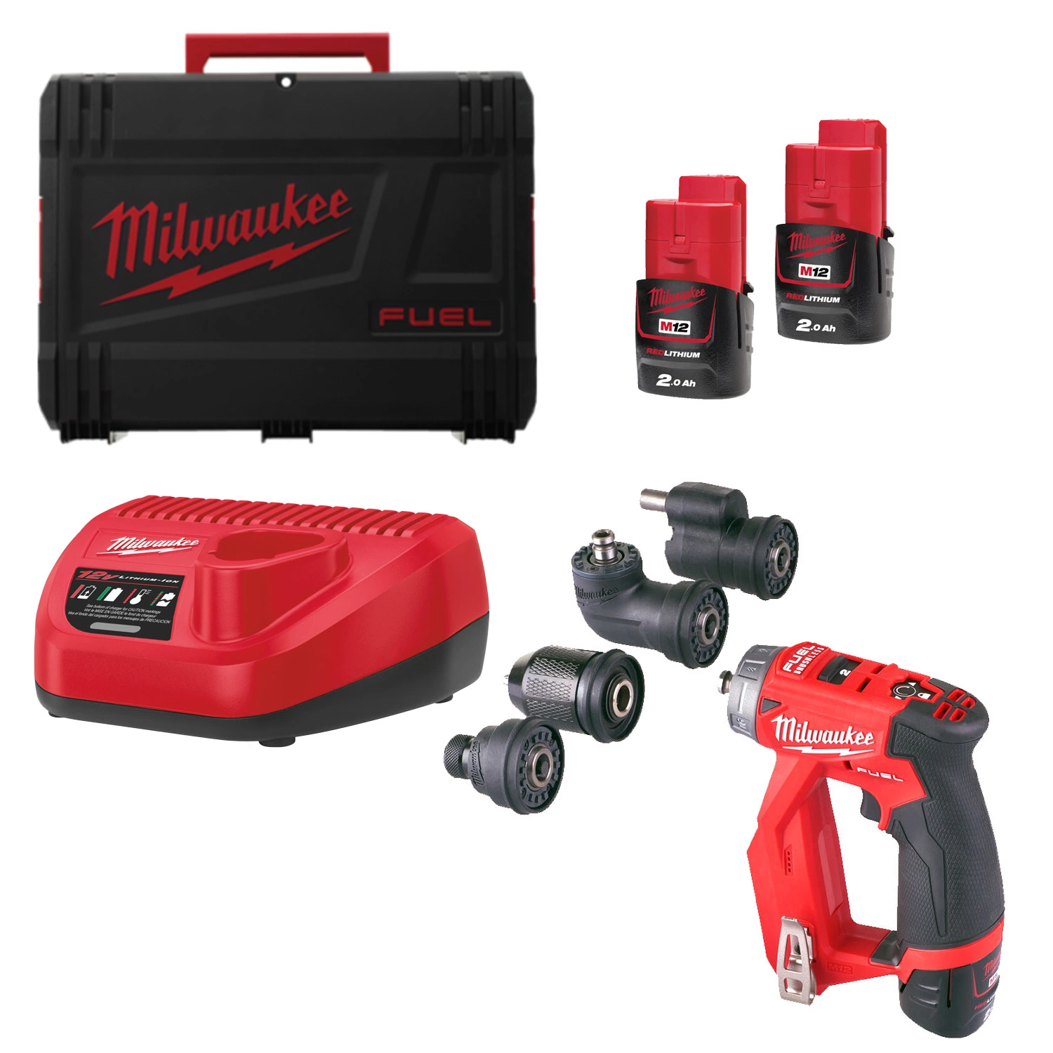 Milwaukee M12 FDDXKIT-202X - Set perceuse visseuse Li-Ion 12V (2x batterie 2.0Ah) dans HD-Box - 34Nm-image