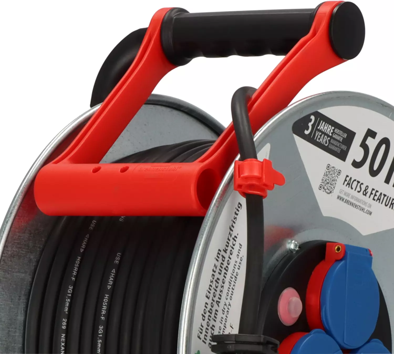 Brennenstuhl 1198530 Garant S IP44 kabelhaspel - H05RR-F 3G1,5 - 50m-image