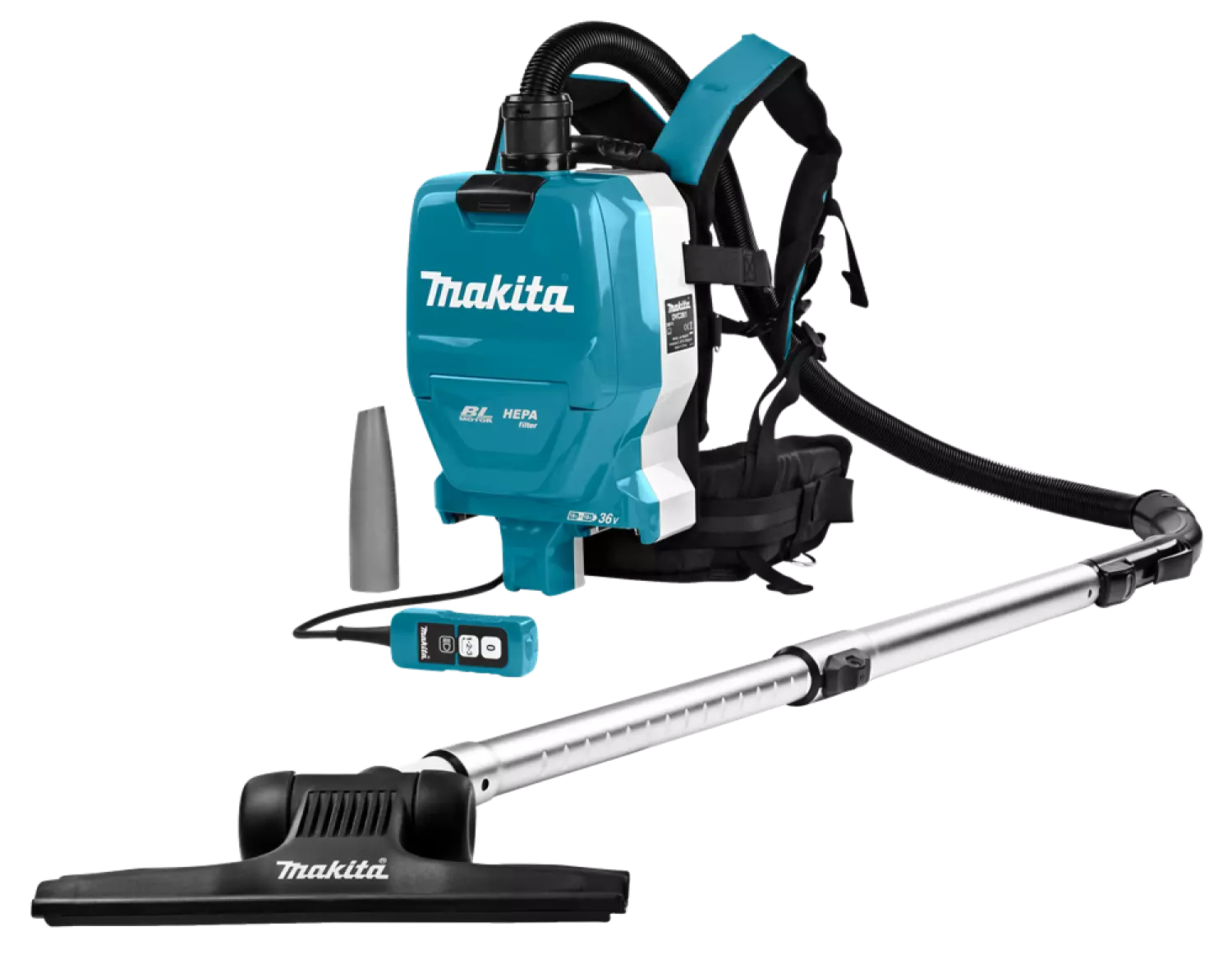 Makita DVC261ZX11 - Aspirateur sac-à dos sans-fil - (2x 18V) - 4 accessoires inclus - machine seule-image