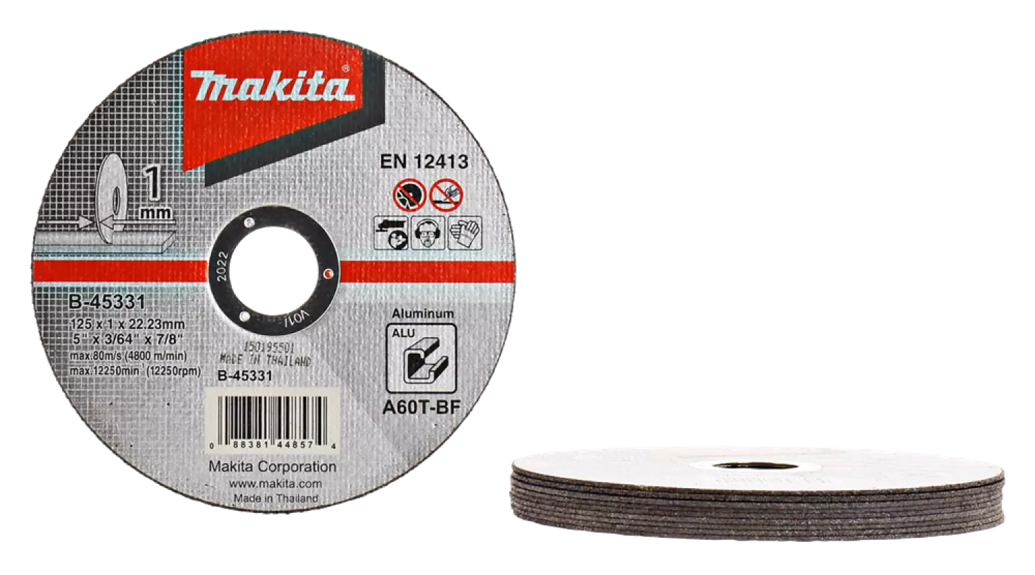 Makita B-45331 Doorslijpschijf - 125x22,23x1mm (10st)-image