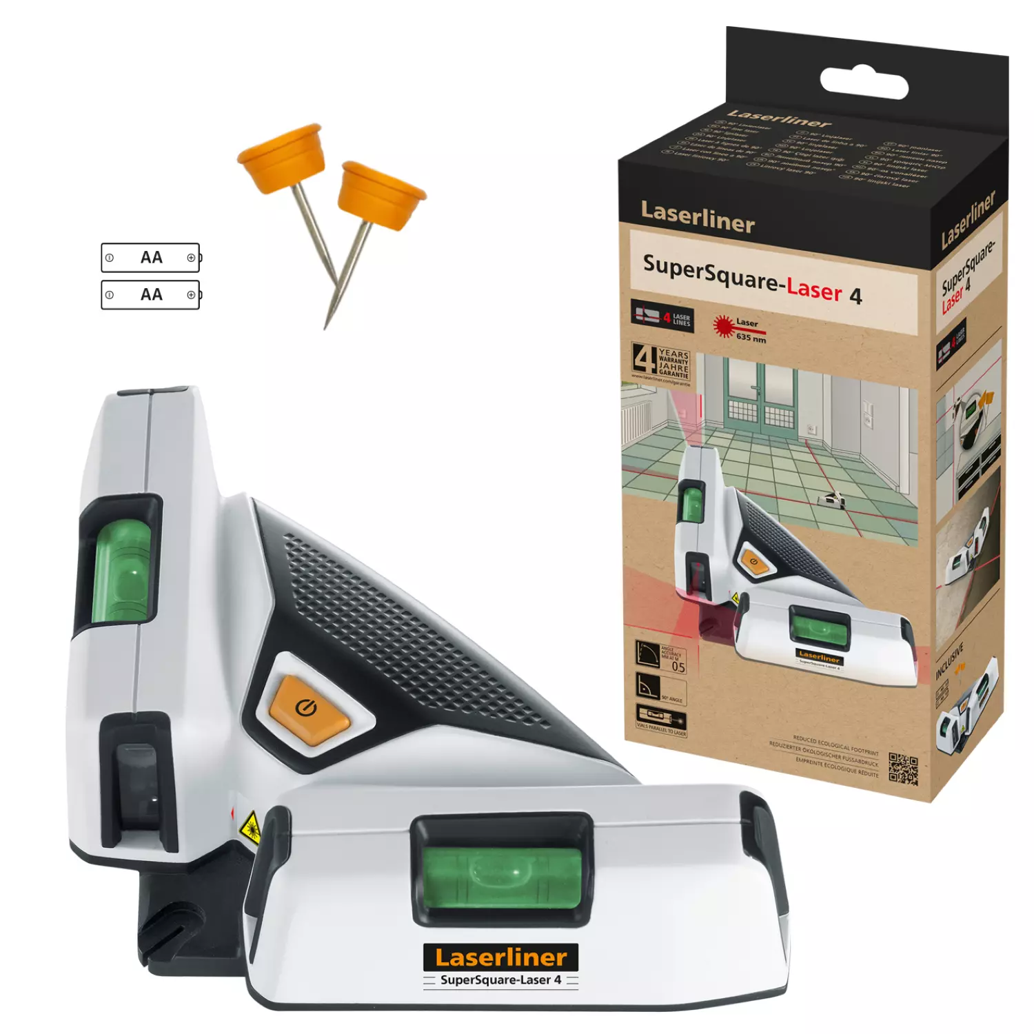 Laserliner SuperSquare-Laser 4 Tegellaser - rood - 15 m - 90°-image