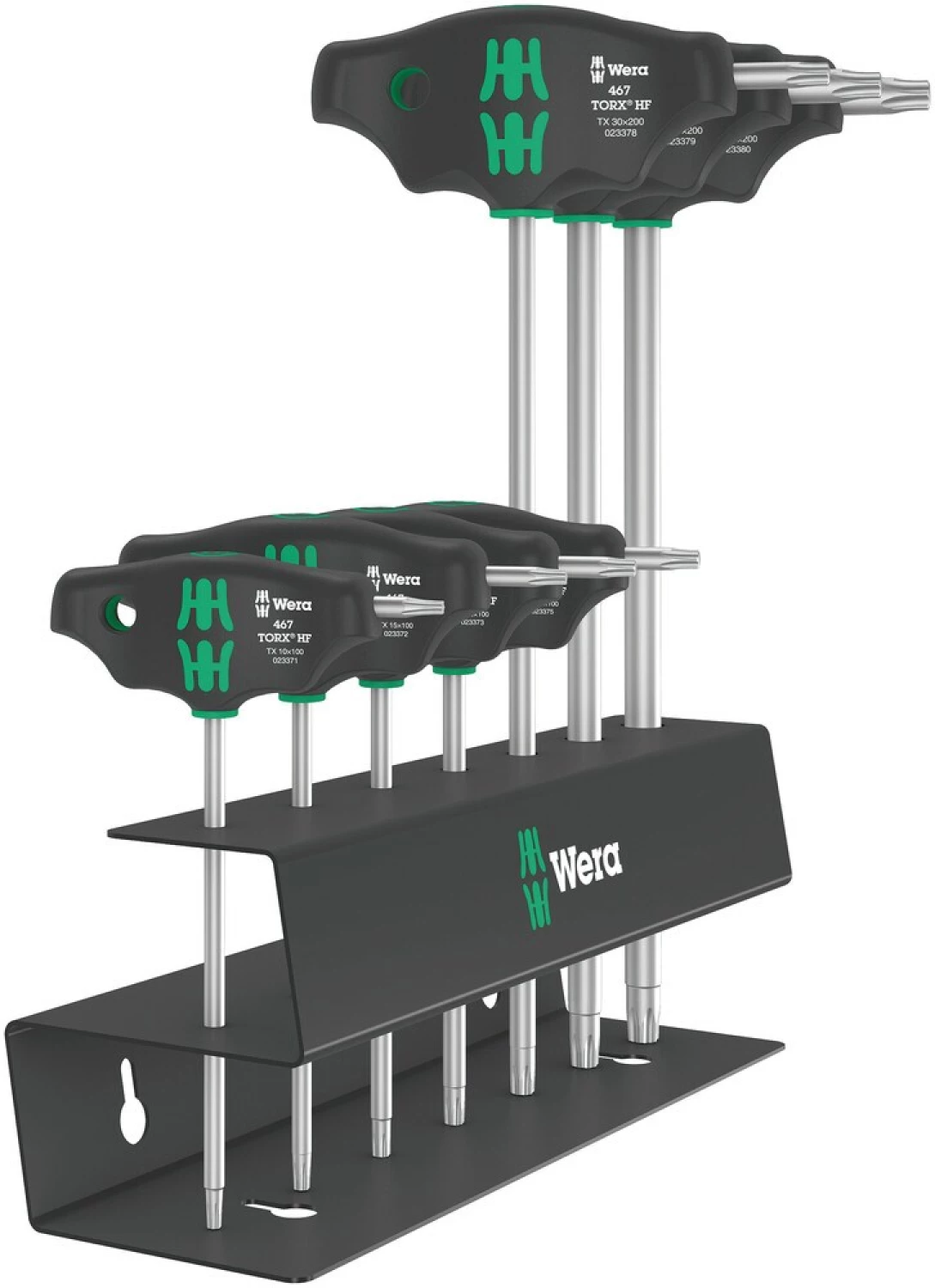 Wera 05023456001 Jeu de 7 tournevis Torx à poignée en T 467/7 HF dans un support métallique - avec fonction de maintien-image