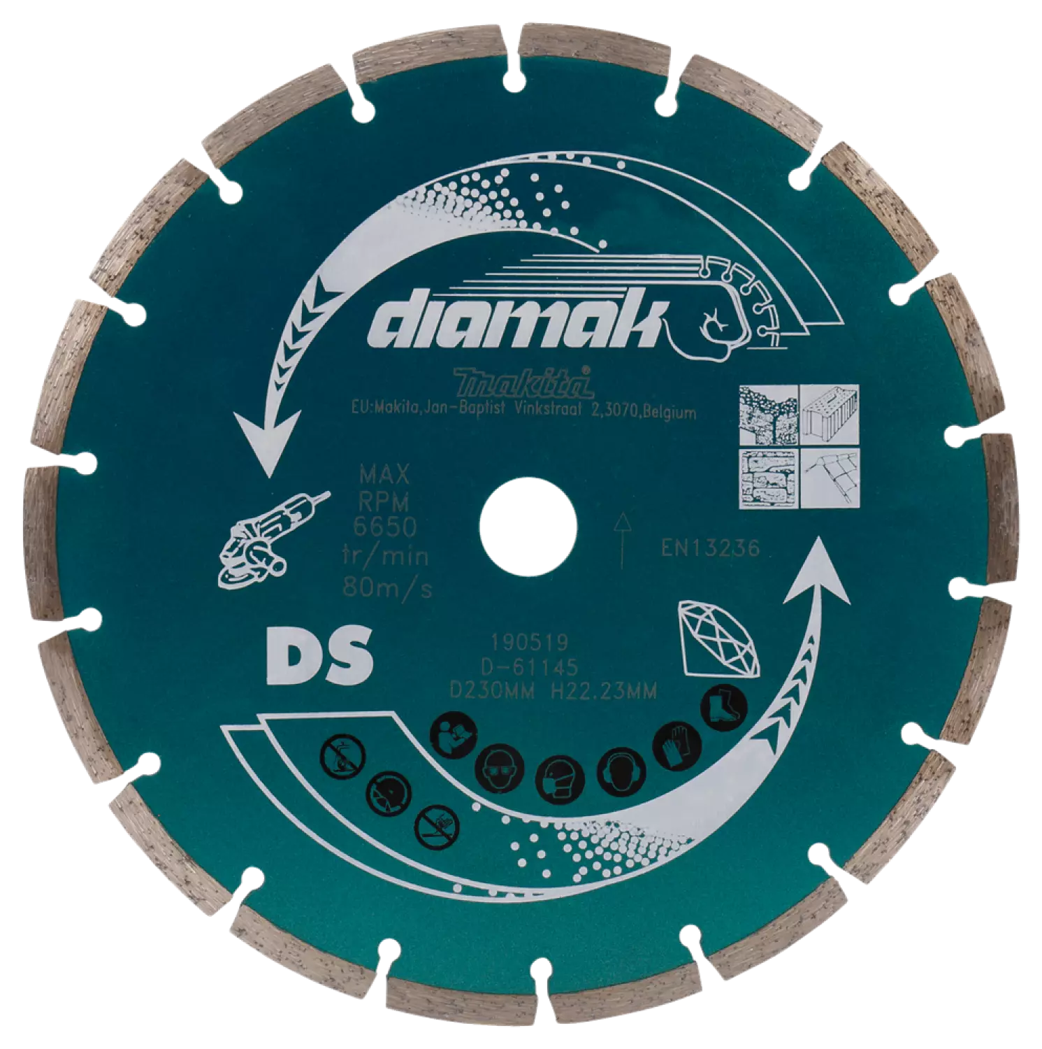 Makita P-44155 / D-61145 Diamantdoorslijpschijf - 230 x 22,23mm - beton - steen-image