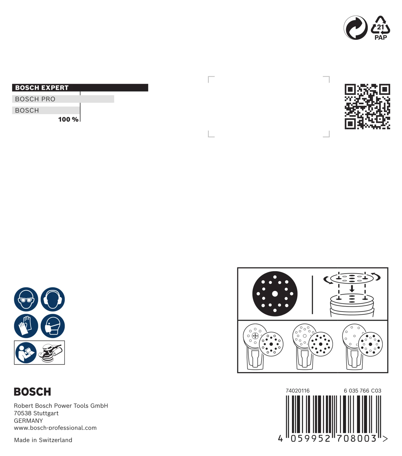 Bosch 2608902402 Disque abrasif EXPERT O780 avec support film - 125 mm - K150 (6 pièces)-image