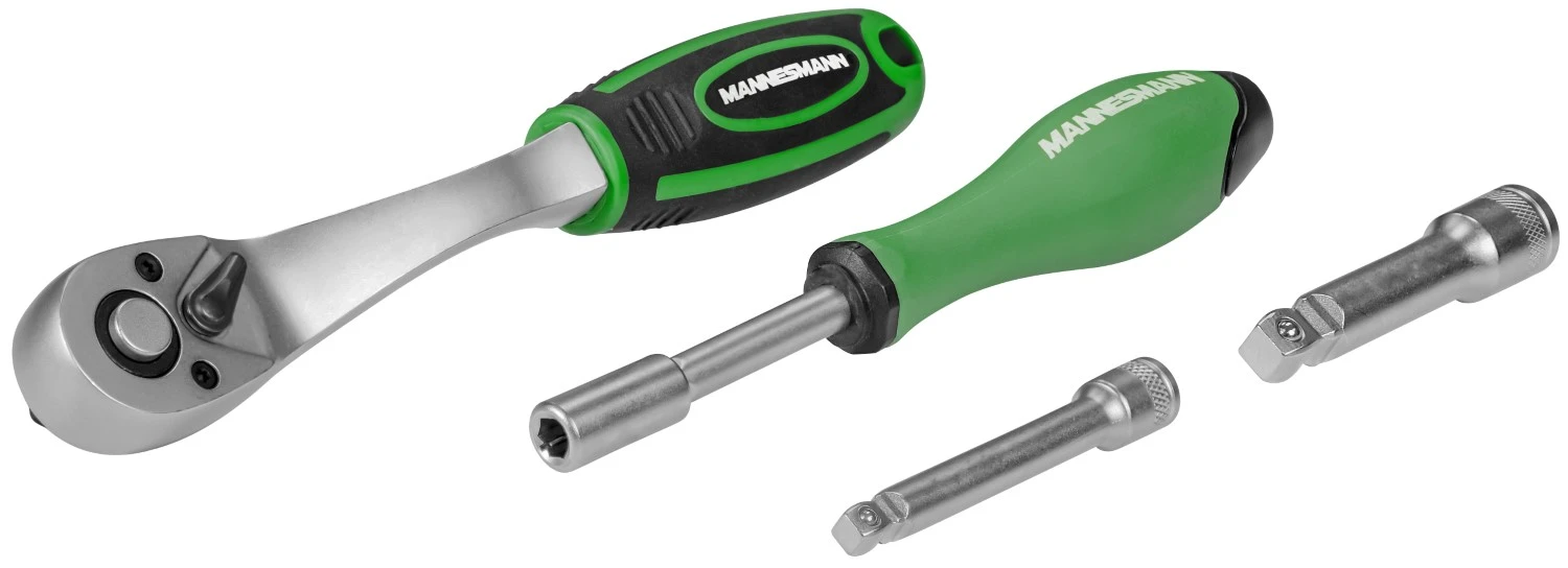 Brüder Mannesmann M29116 61-delige Ratel- en doppenset - 1/4” + 3/8”