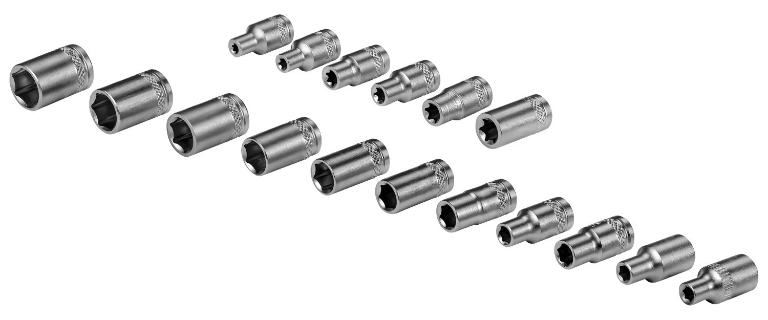 Brüder Mannesmann M29116 61-delige Ratel- en doppenset - 1/4” + 3/8”