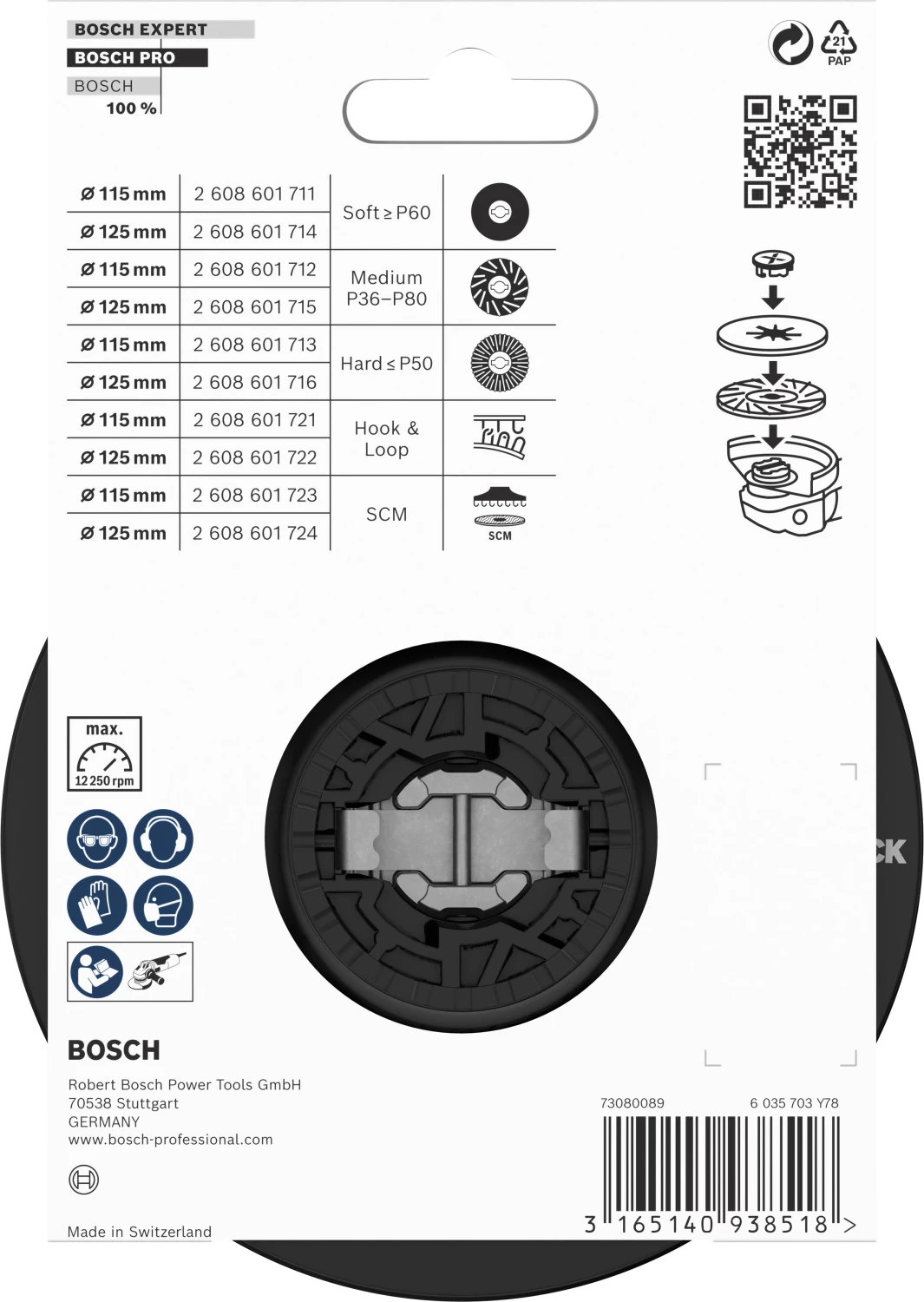Bosch 2608601715 X-Lock Steunschijf voor fiberschijven - Medium - 125mm-image