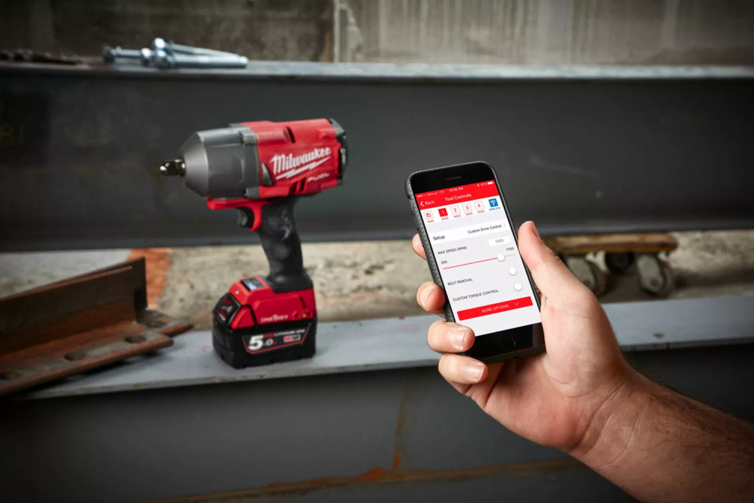 Milwaukee M18 ONEFHIWF12-0X - Boulonneuse ONE-KEY sans fil 18V Li-Ion (machine seule) dans HD Box - 1898 Nm - moteur brushless-image